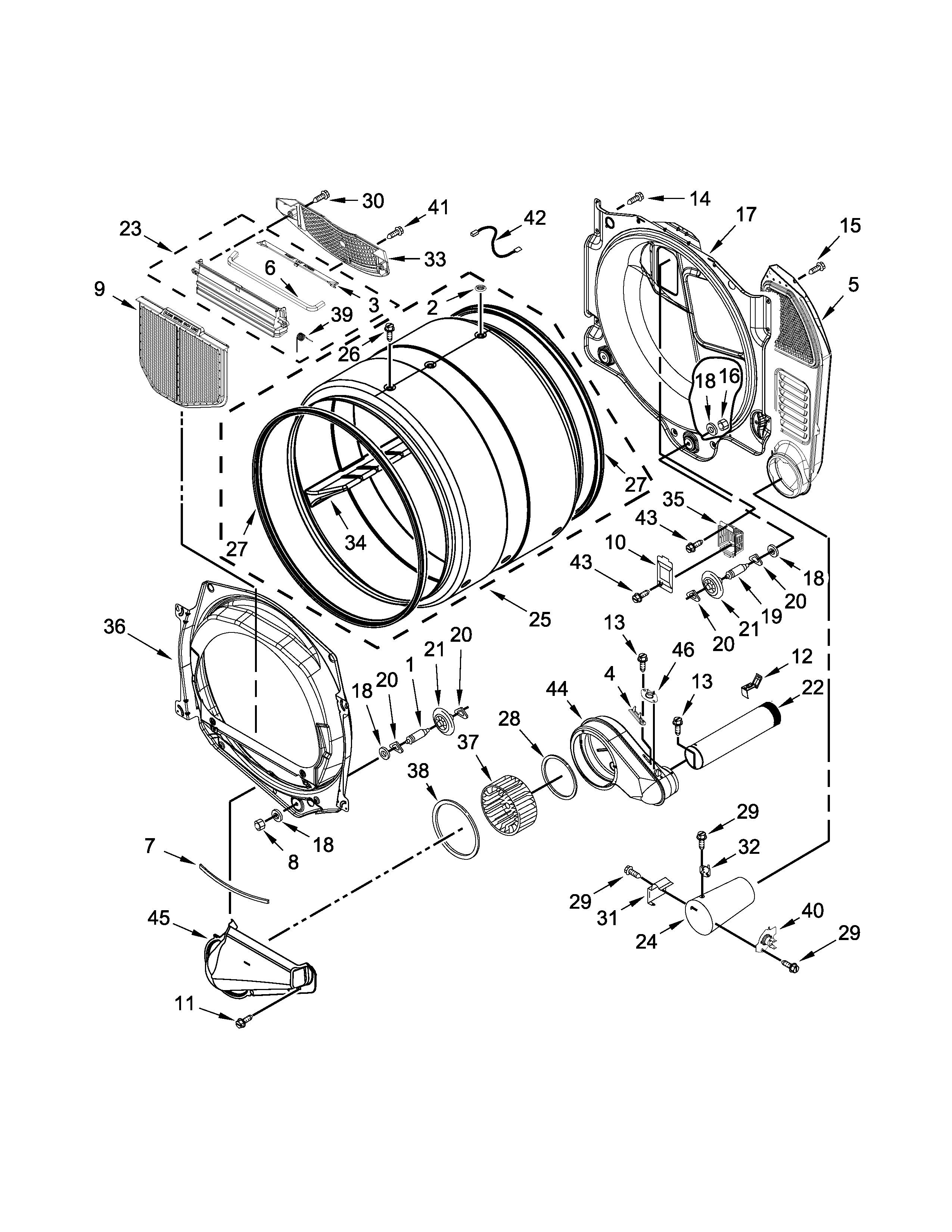 Maytag MDG28PNCGW0 bulkhead parts diagram