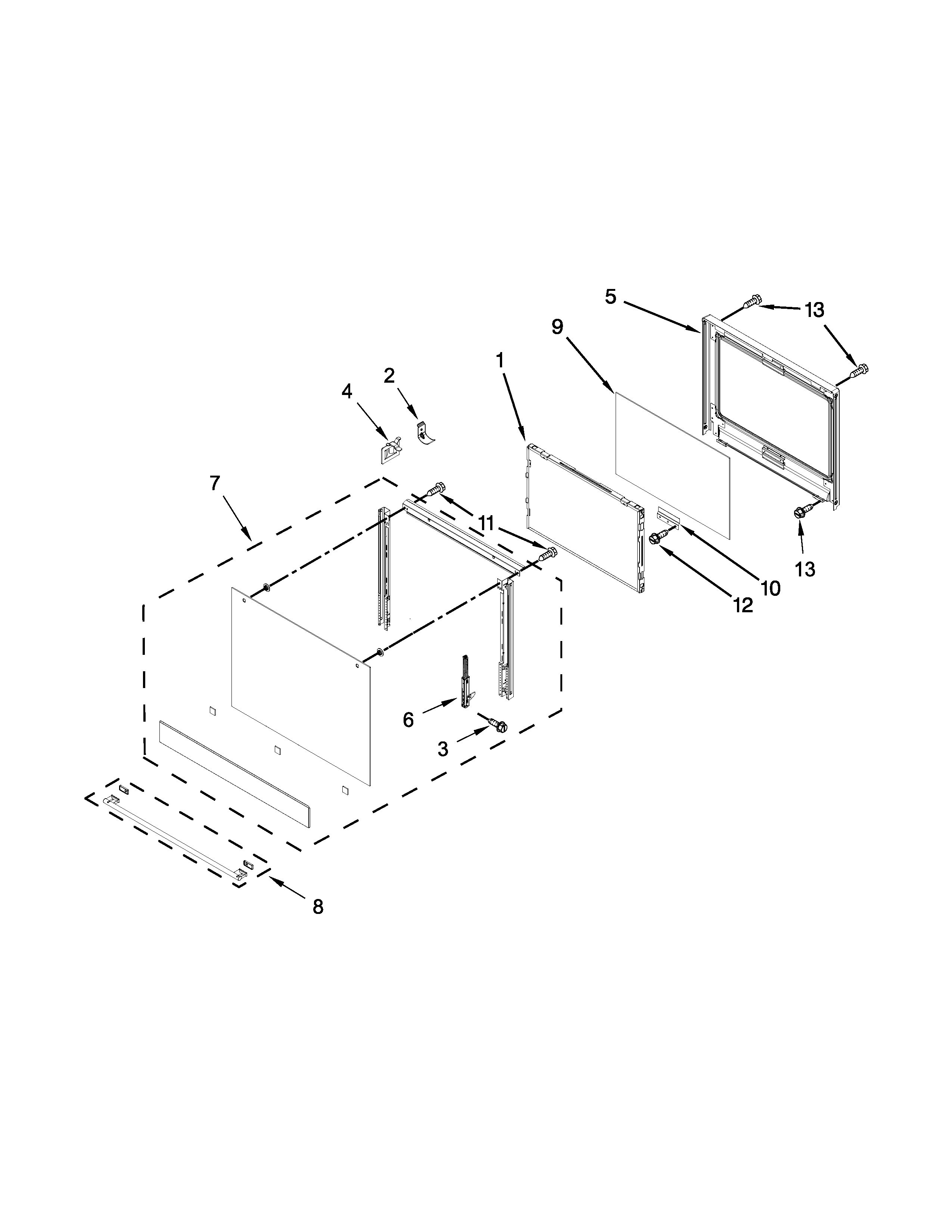 Ikea IBS550DS01 oven door parts diagram