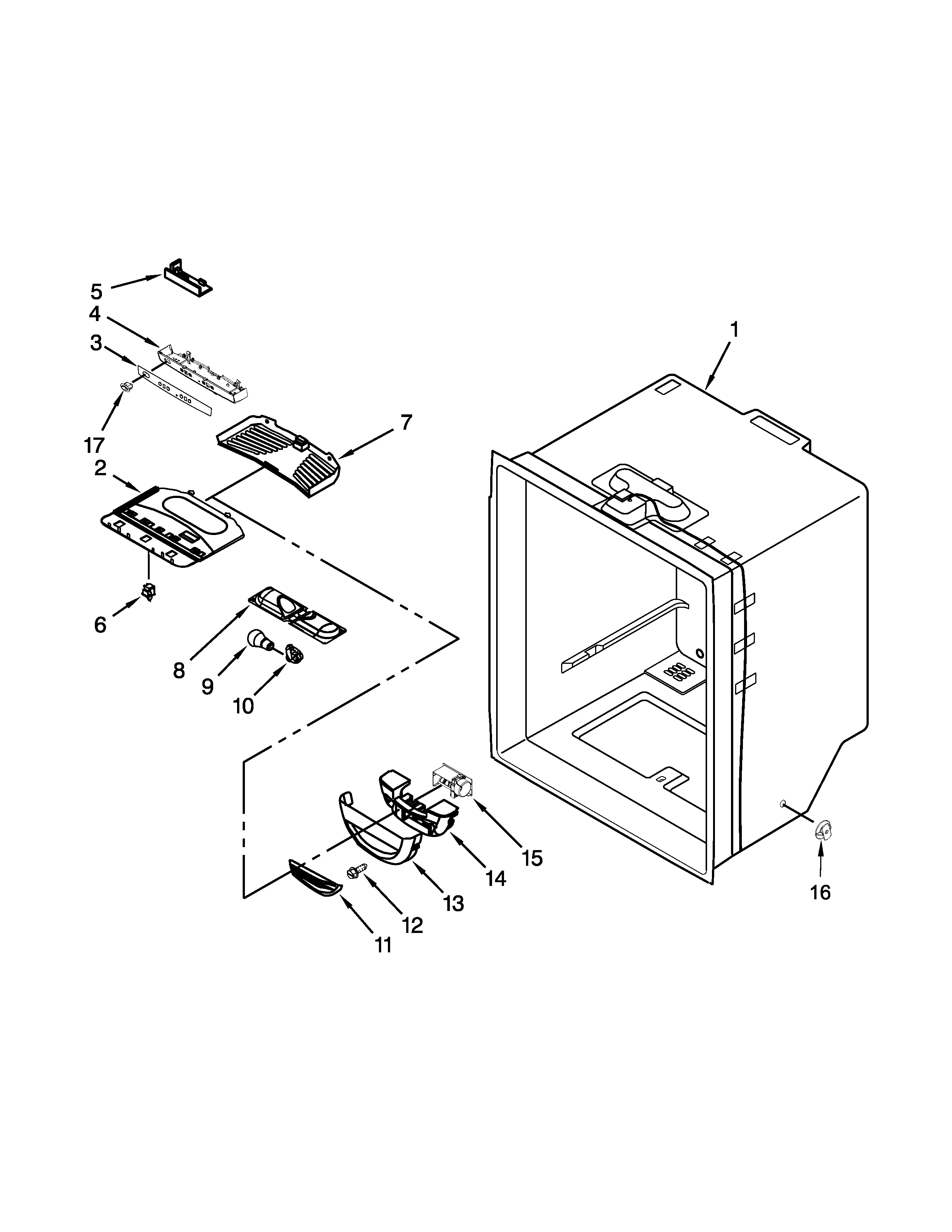 Maytag MFF2558DEM00 refrigerator liner parts diagram
