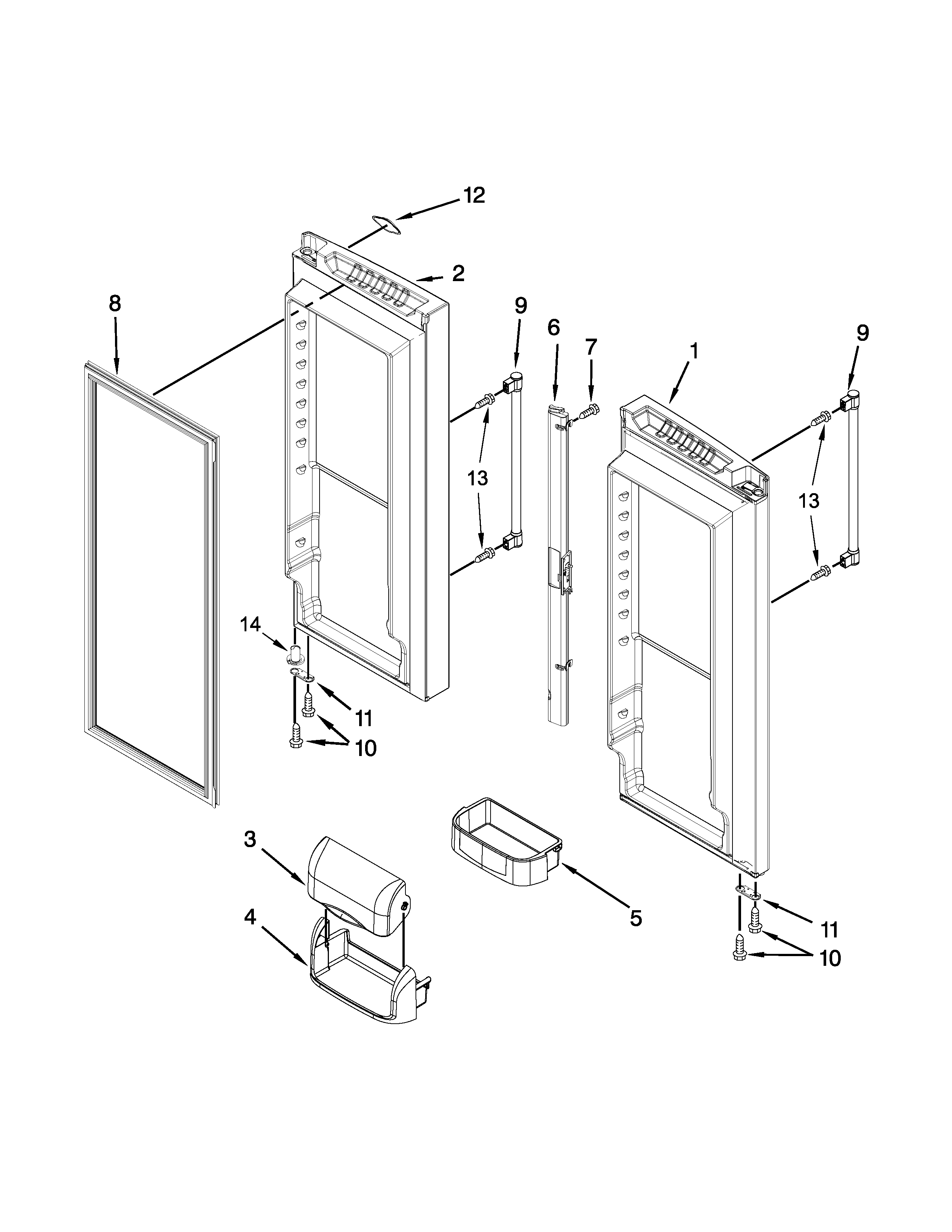 Maytag MFF2558DEM00 refrigerator door parts diagram