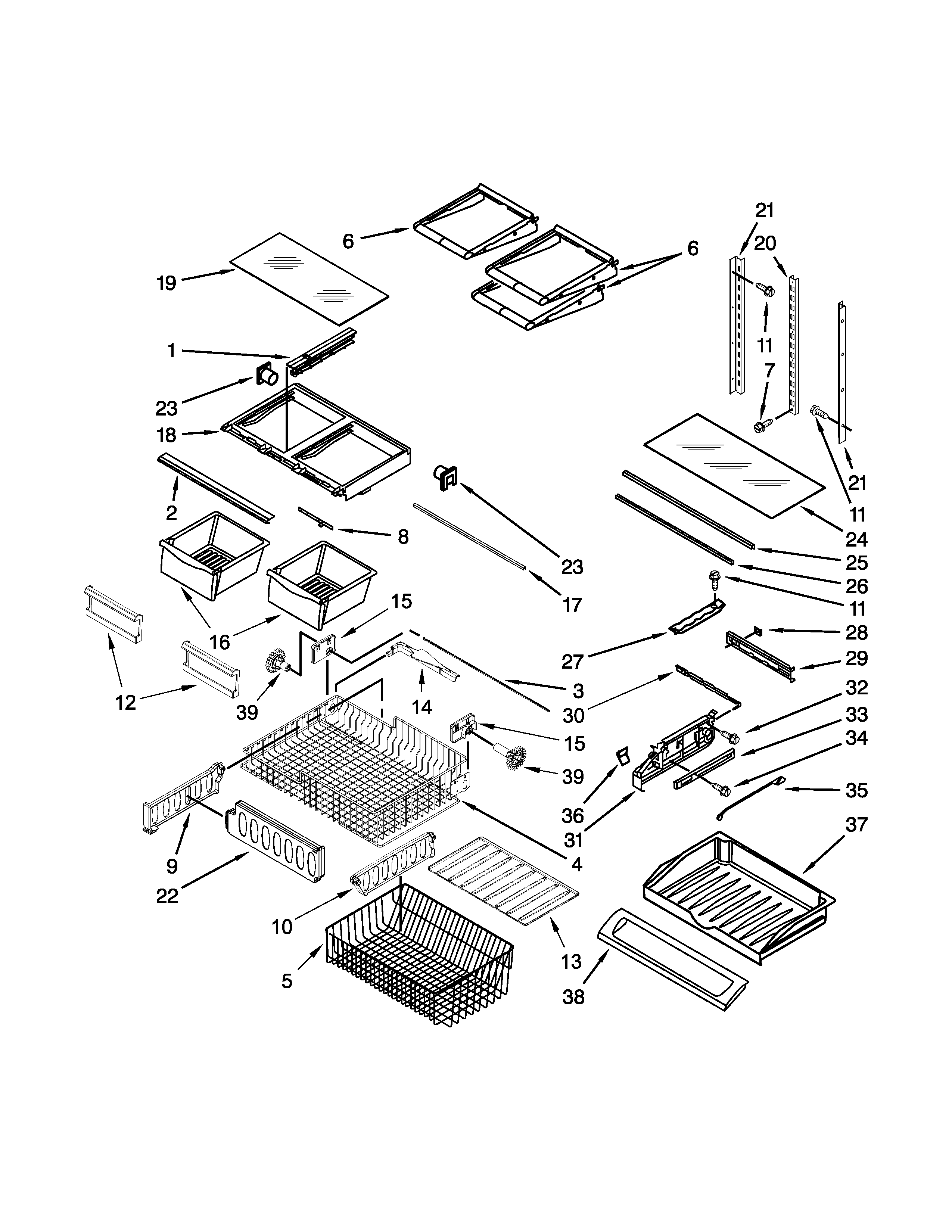 Maytag MFF2558DEM00 shelf parts diagram