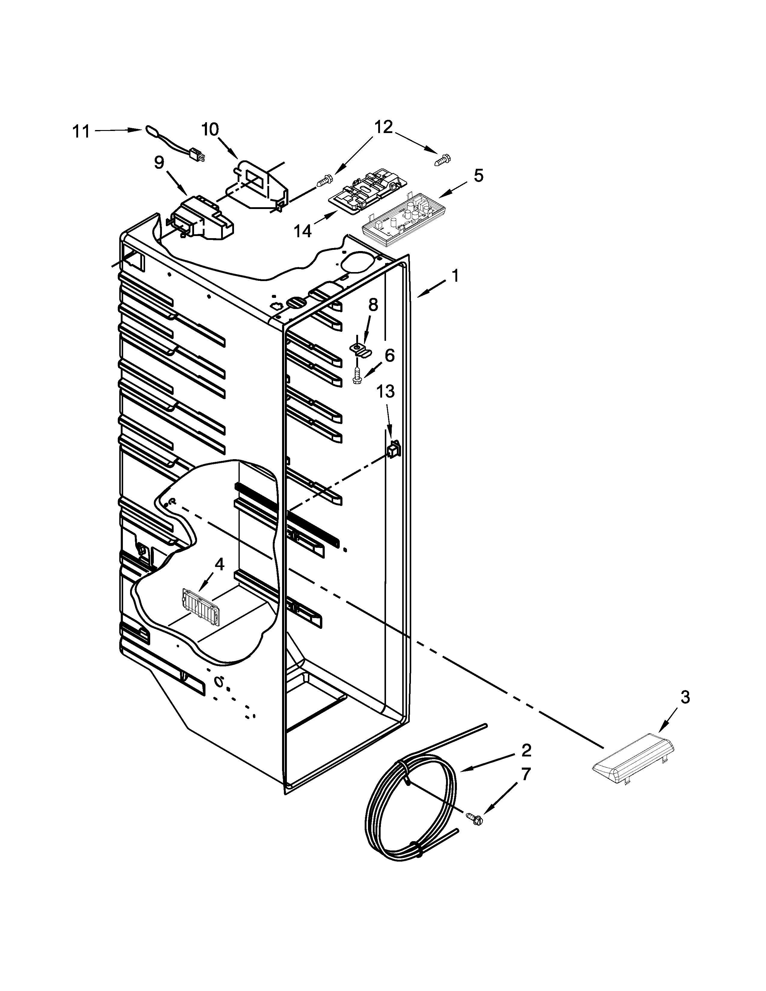 Maytag MSF25D4MDE03 refrigerator liner parts diagram