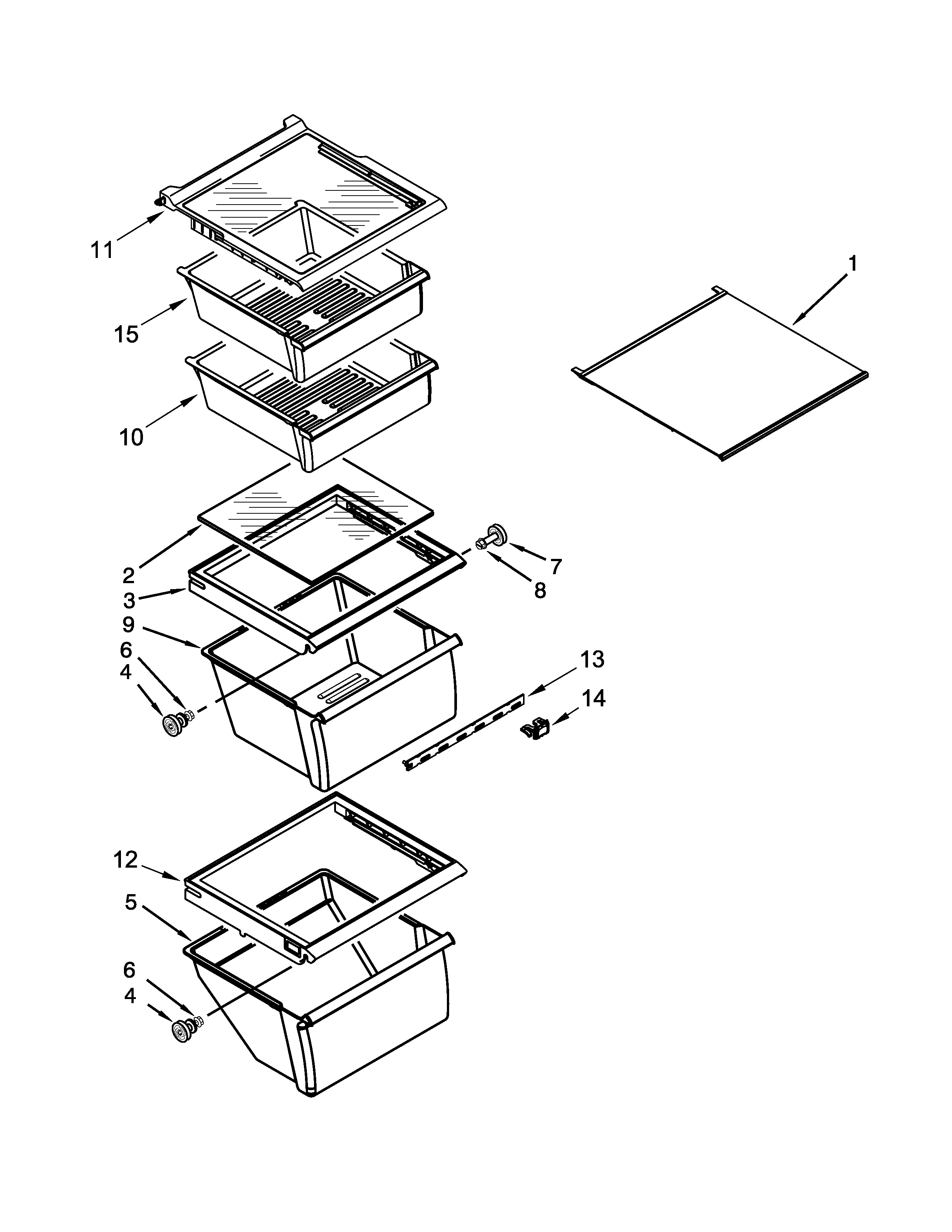 Maytag MSF25D4MDE03 refrigerator shelf parts diagram