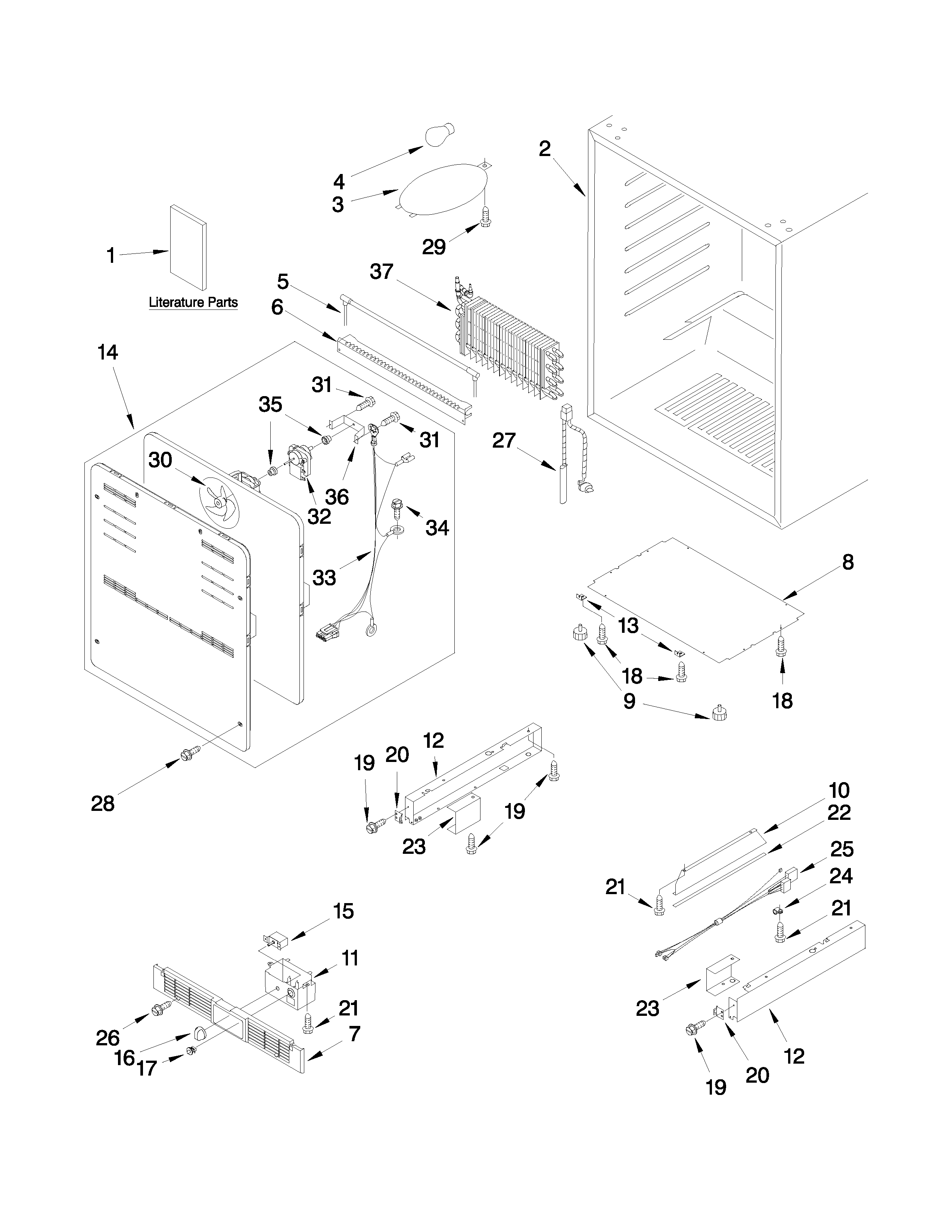 Whirlpool WUR50X24EM00 cabinet parts diagram