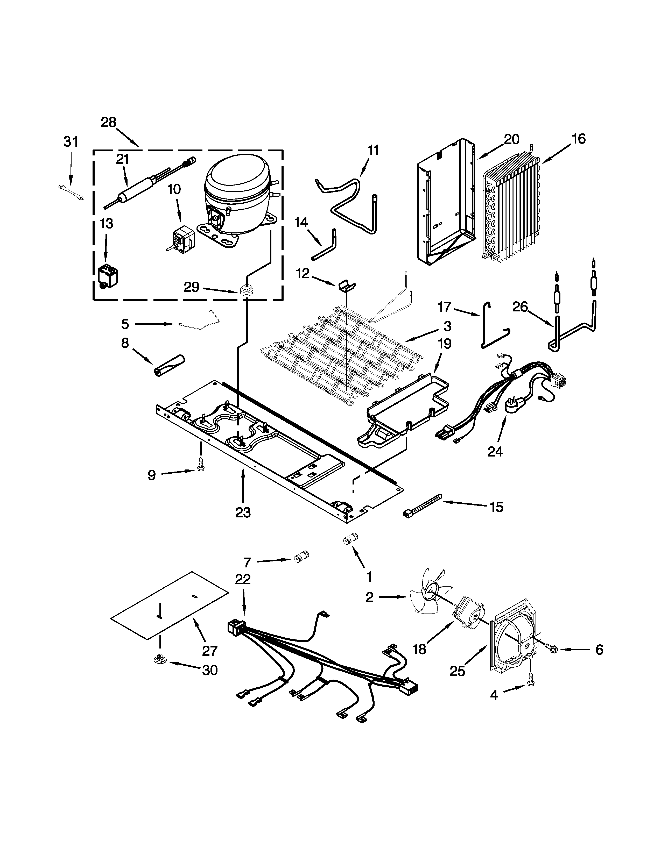 Whirlpool WRS571CIDW00 unit parts diagram