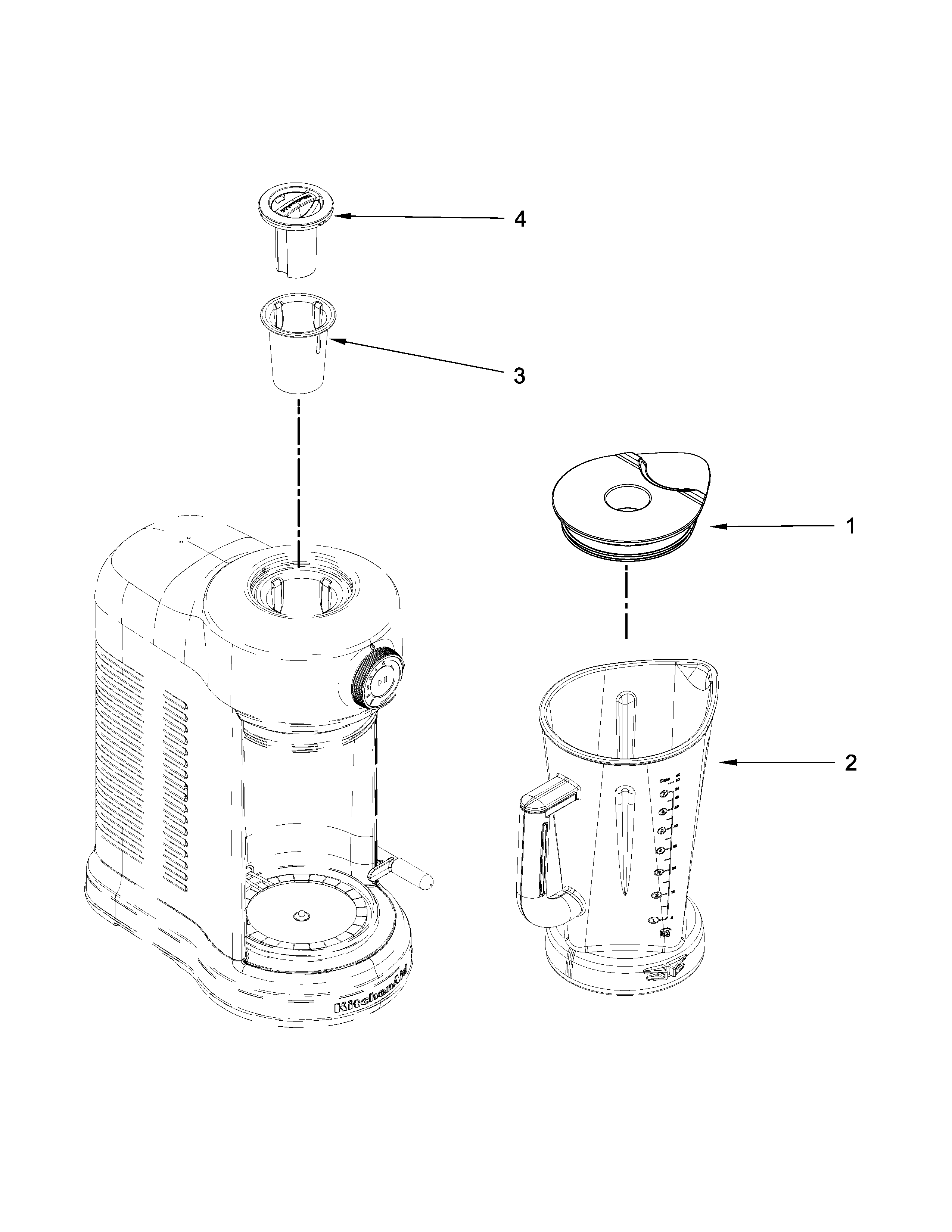 KitchenAid KSB5015OB0 attachment parts diagram