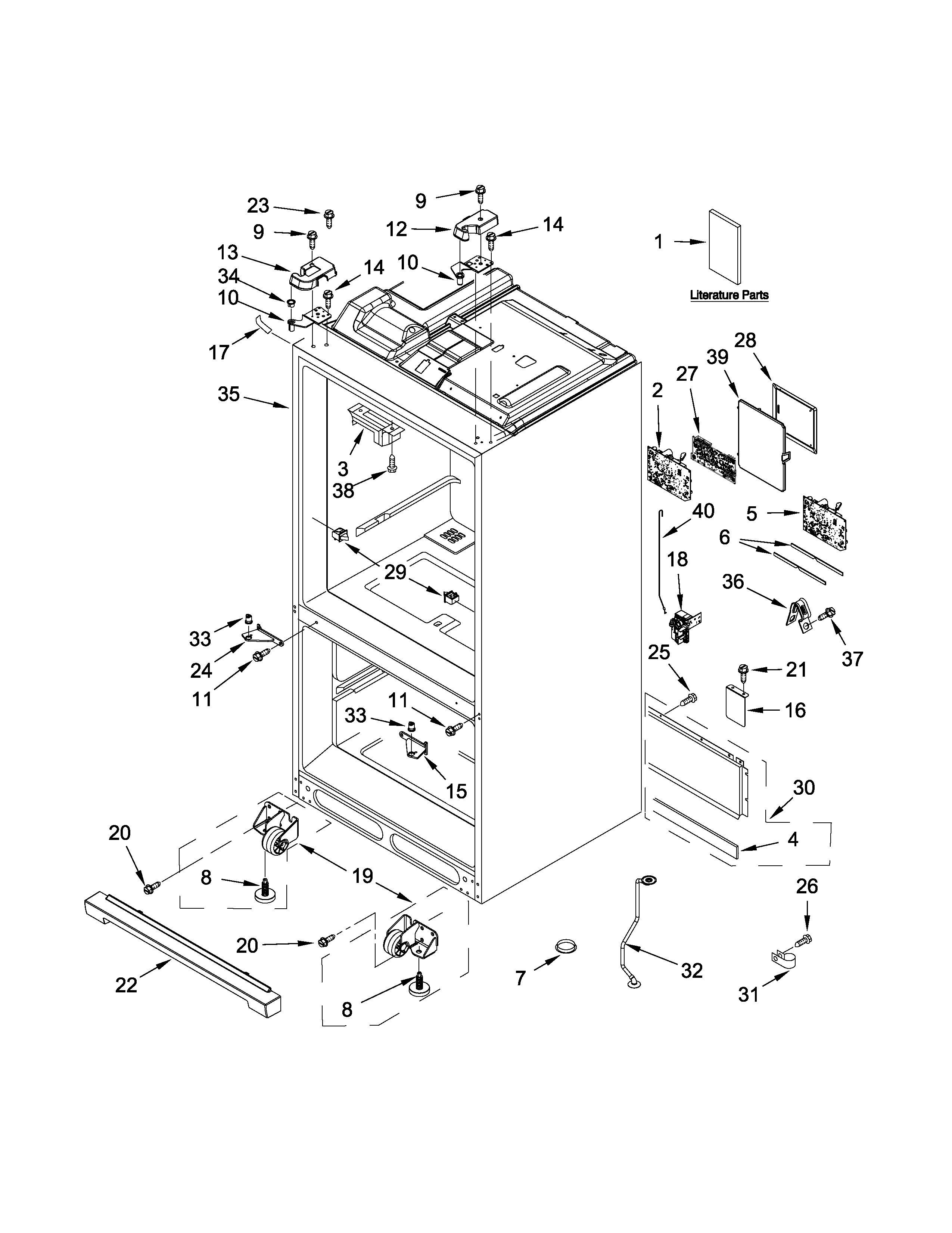 Jenn-Air JFX2897DRM02 cabinet parts diagram