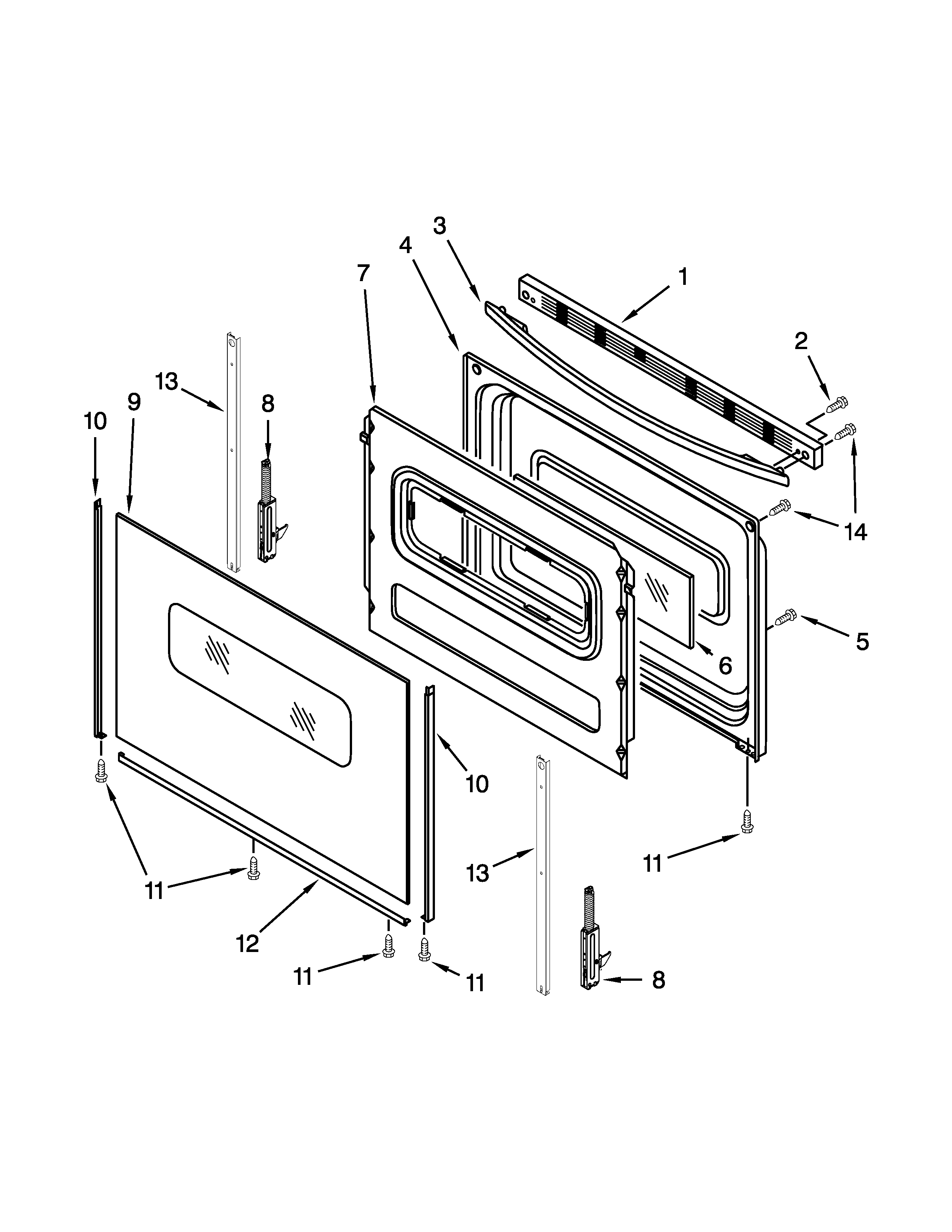Ikea IES350XW2 door parts diagram