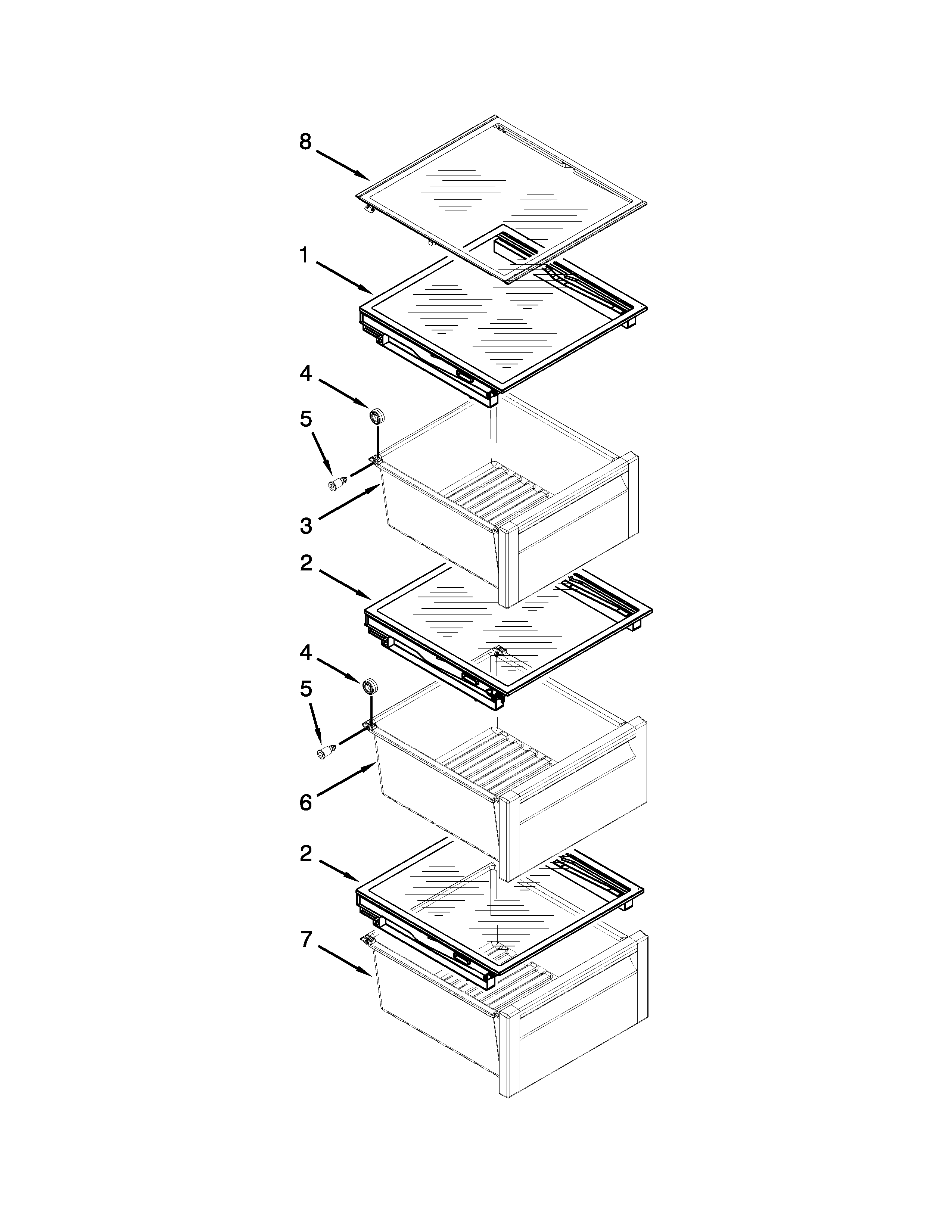 Whirlpool GSS26C4XXY00 refrigerator shelf parts diagram