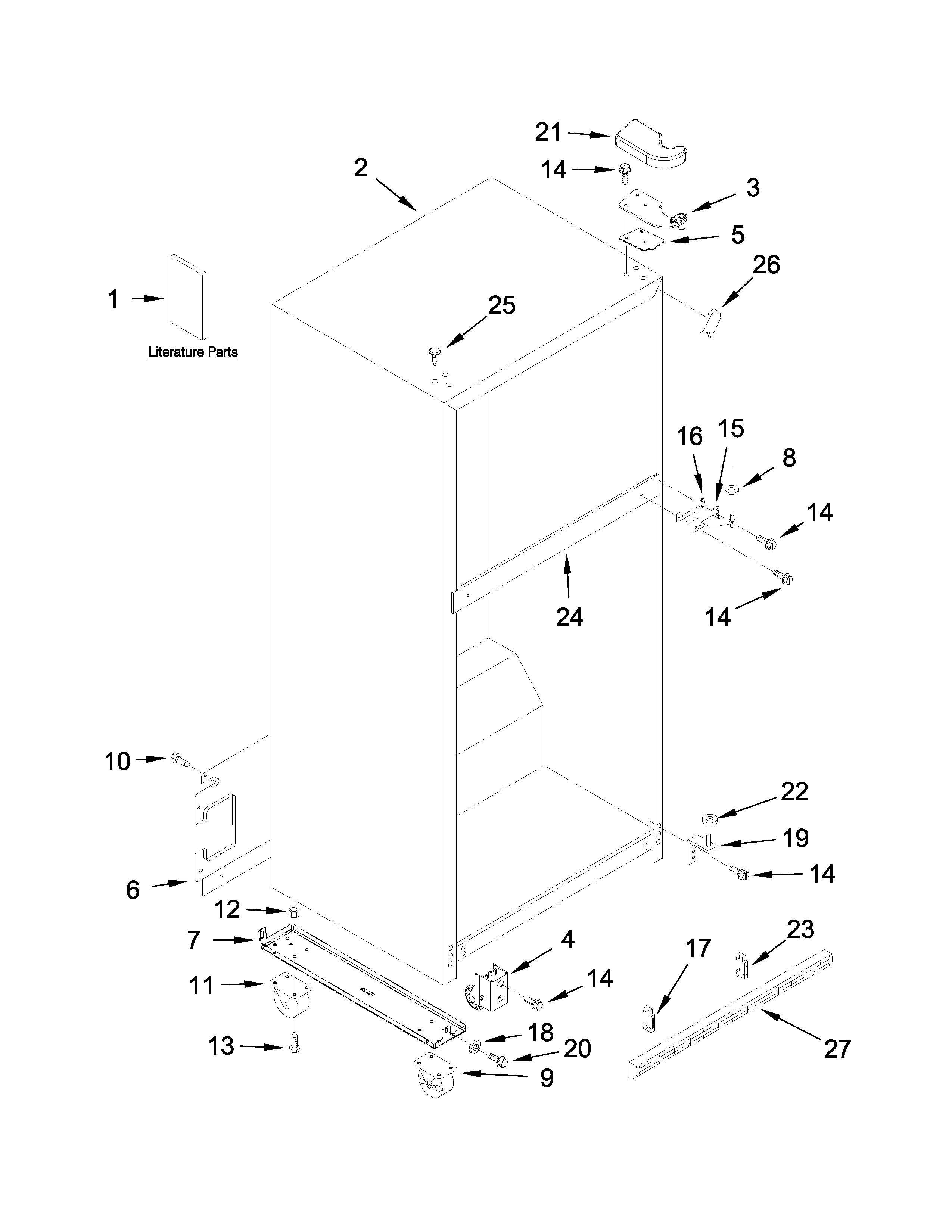 Gladiator GARF19XXYK00 cabinet parts diagram