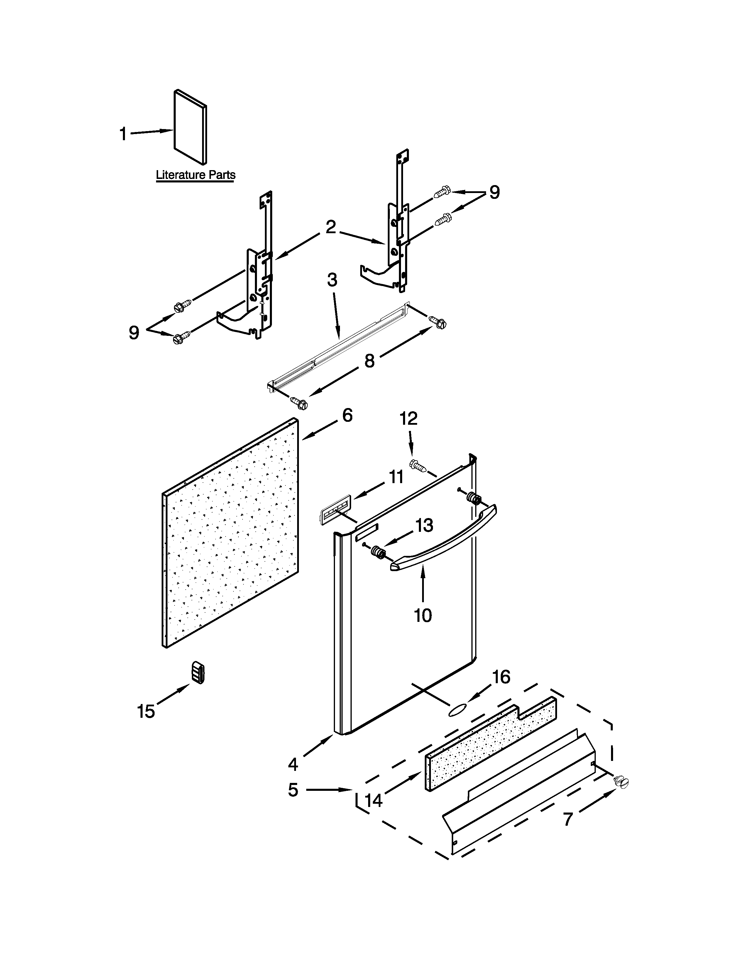 Maytag MDB6769PAB0 door and panel parts diagram