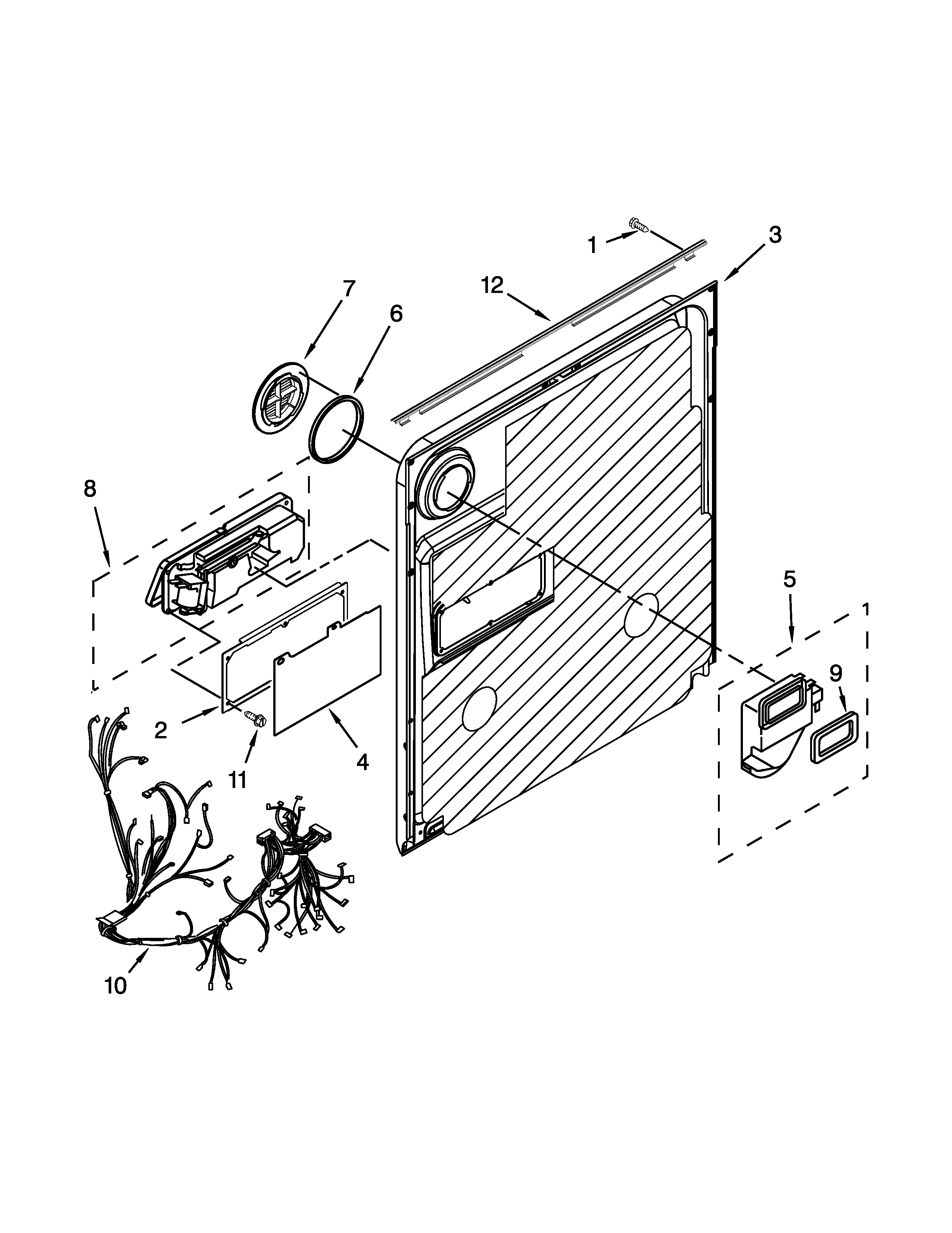 Maytag MDB6769PAB0 inner door parts diagram