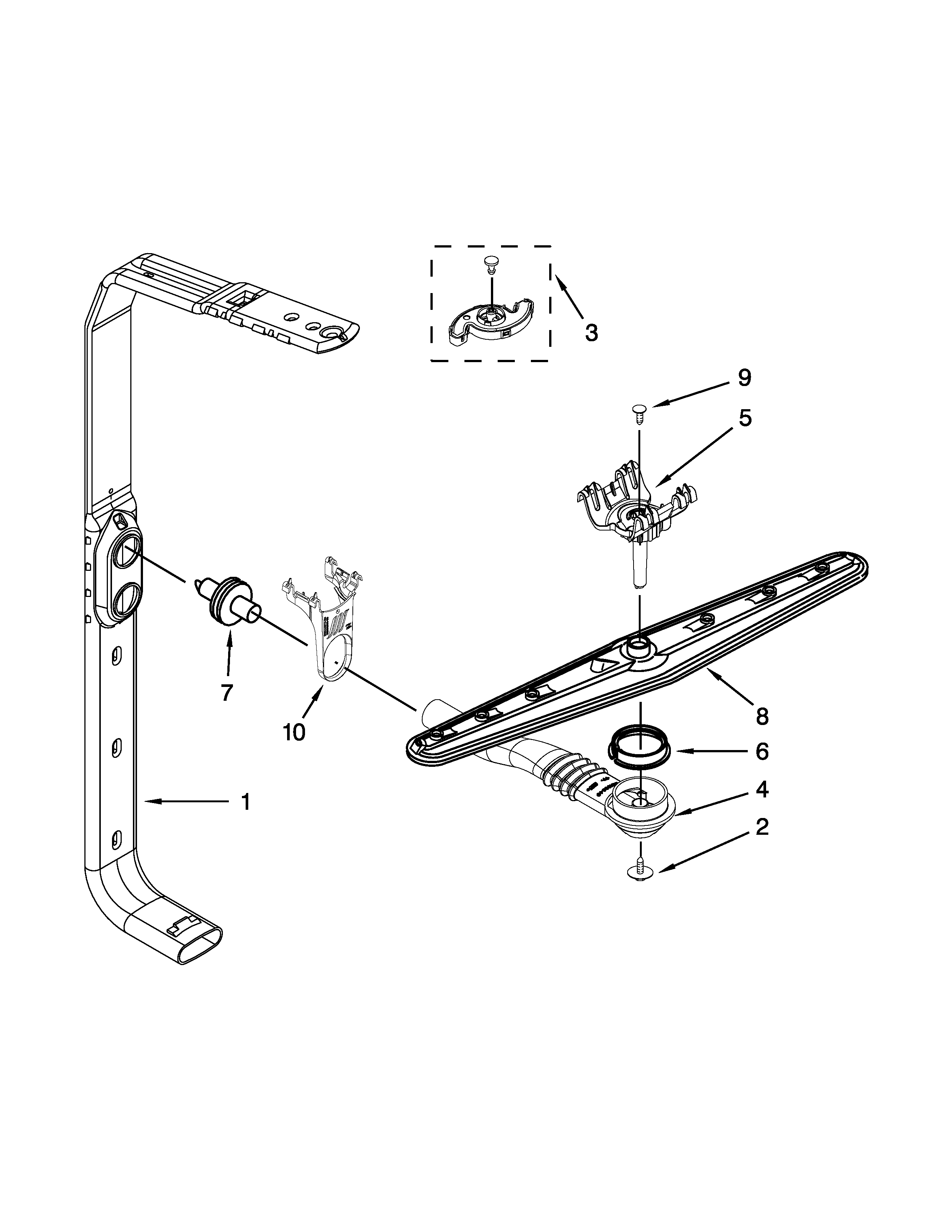Maytag MDB6769PAB0 upper wash and rinse parts diagram