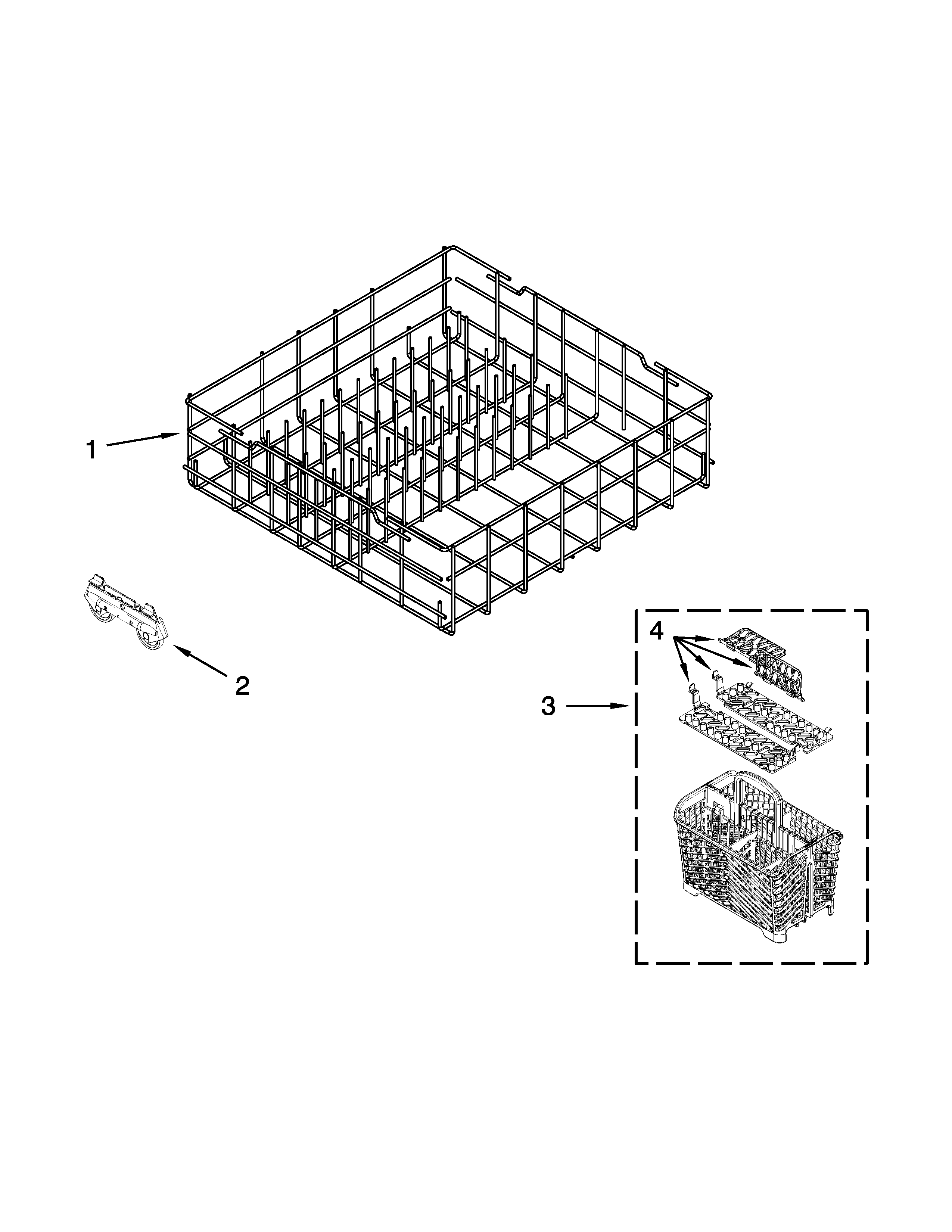 Maytag MDB6769PAB0 lower rack parts diagram