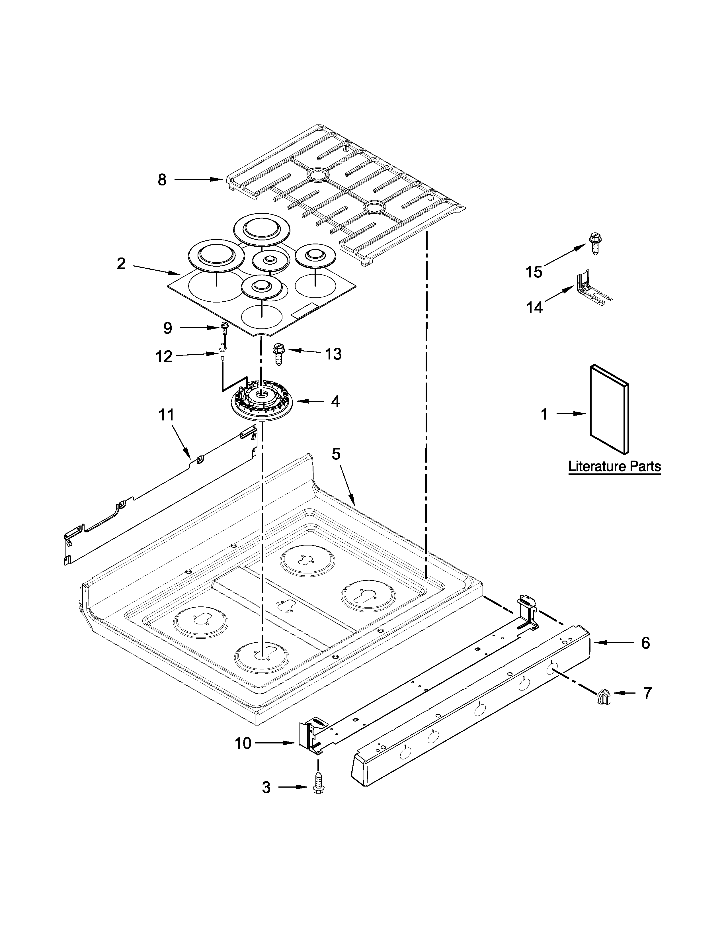 Maytag MGR8700DS2 cooktop parts diagram
