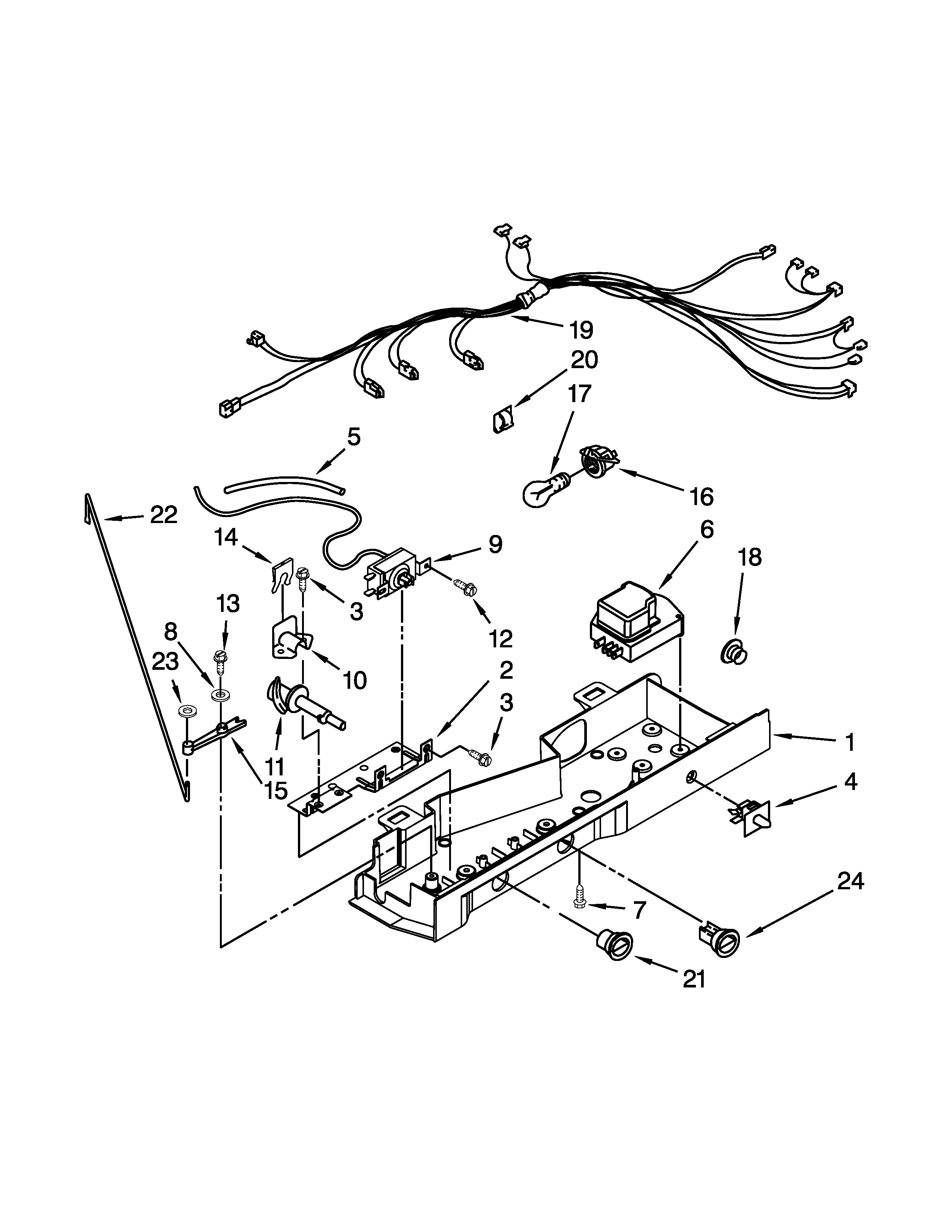 Whirlpool 8ED5FHKXVY02 control box parts diagram