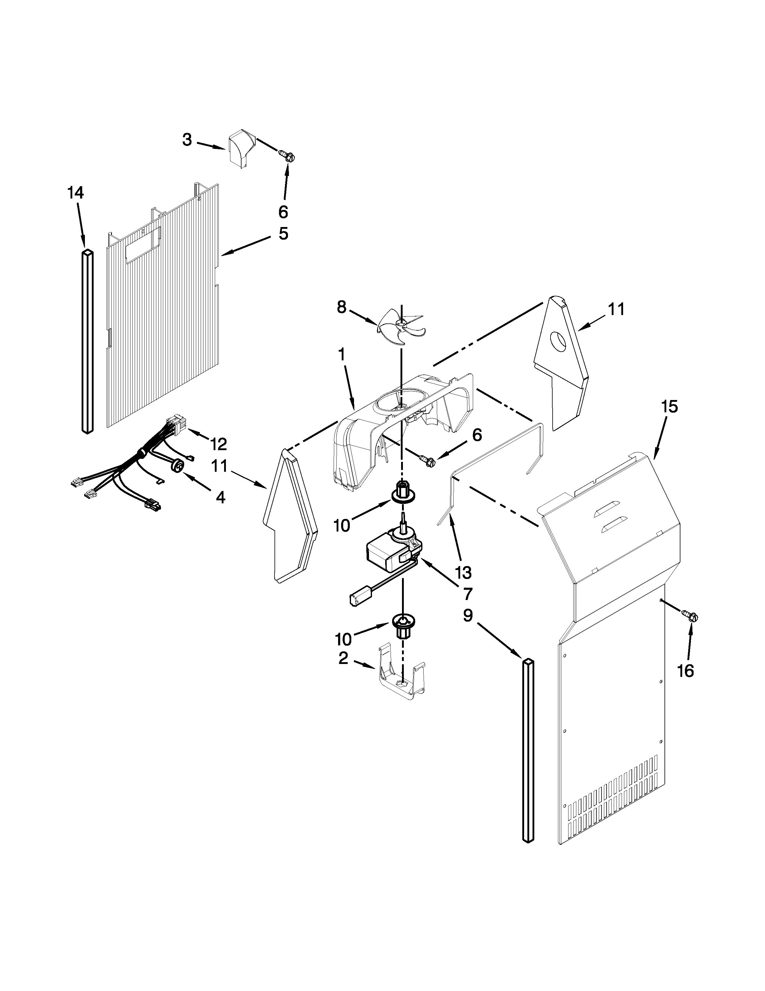 Whirlpool 8ED5FHKXVY03 air flow parts diagram