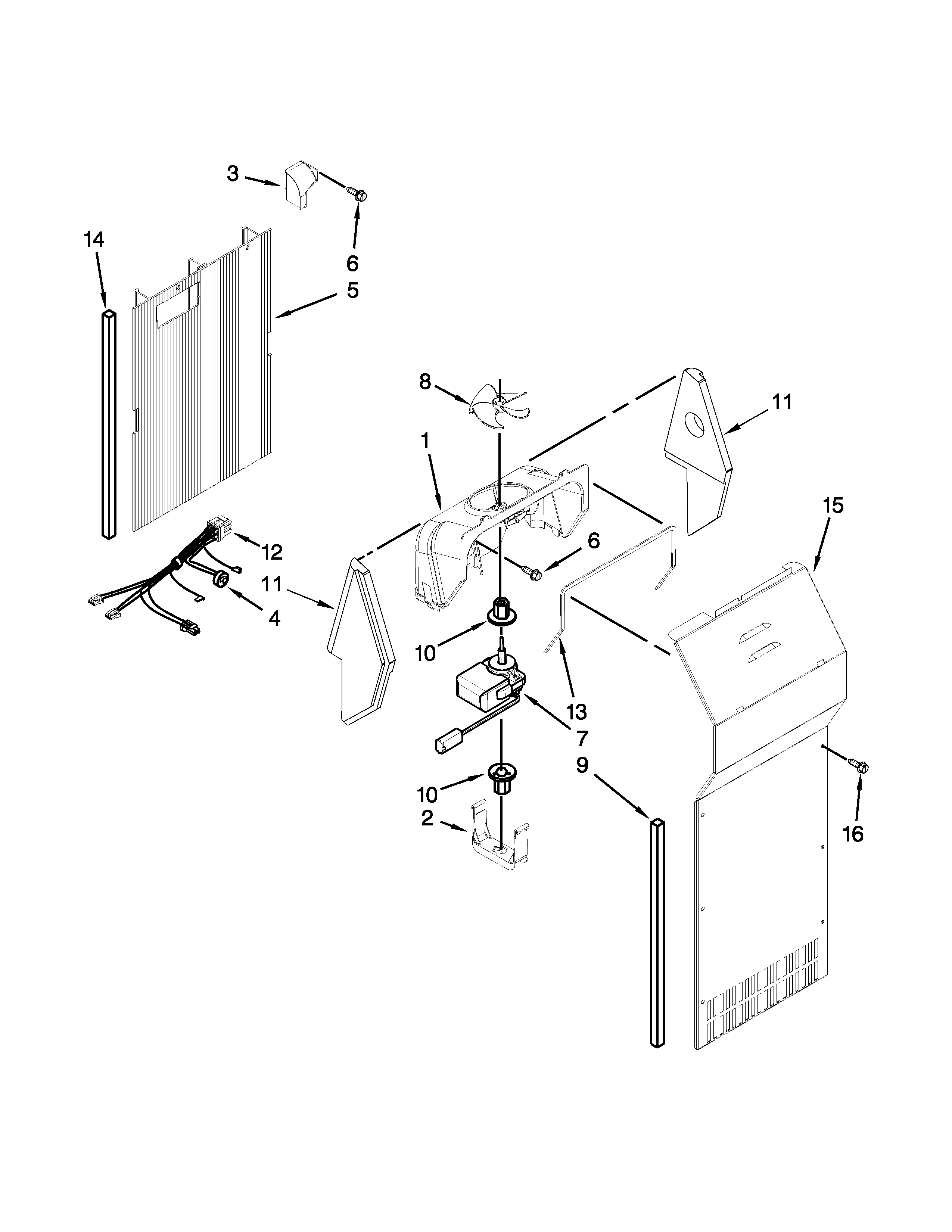 Whirlpool 8ED5FHKXVY04 air flow parts diagram