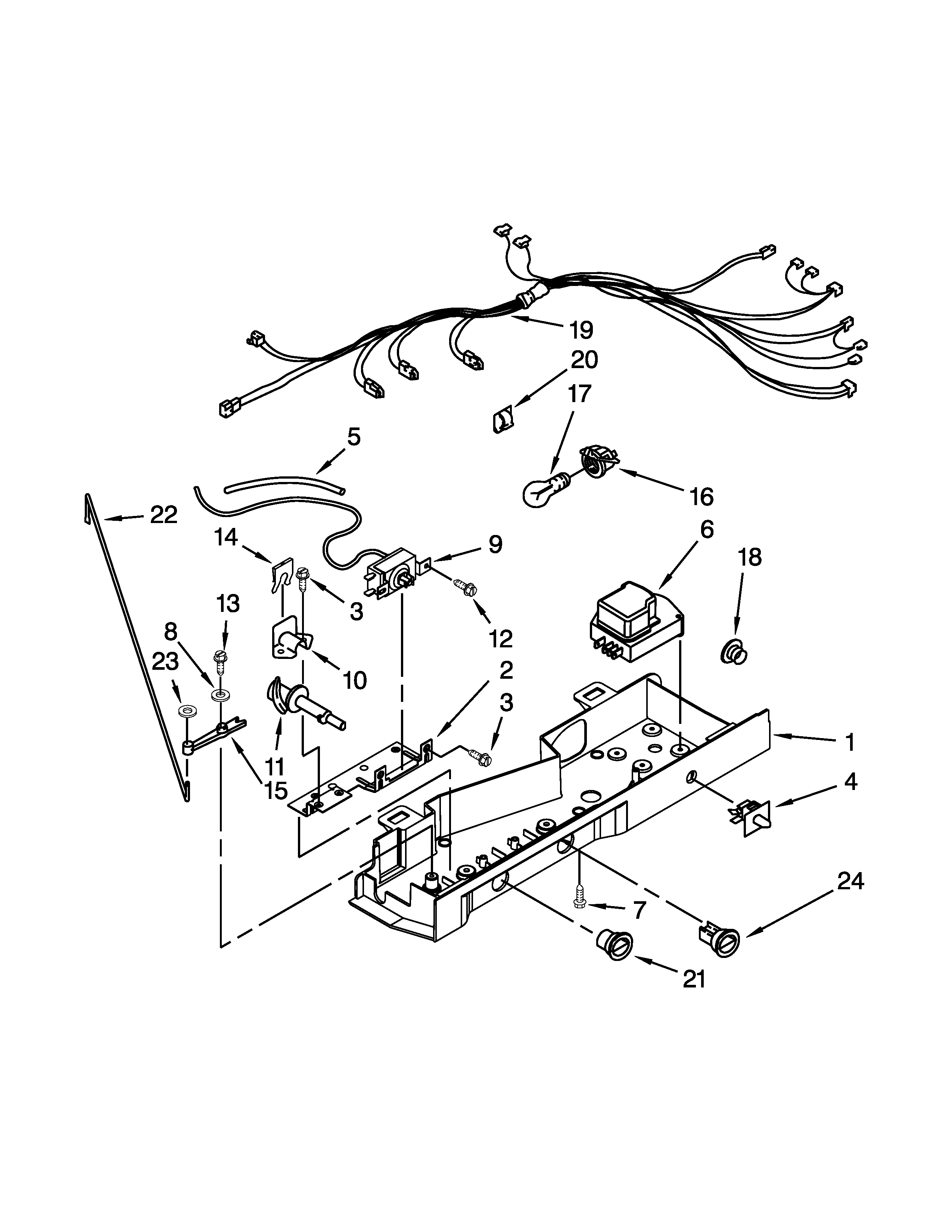 Whirlpool 8ED5FHKXVY04 control box parts diagram