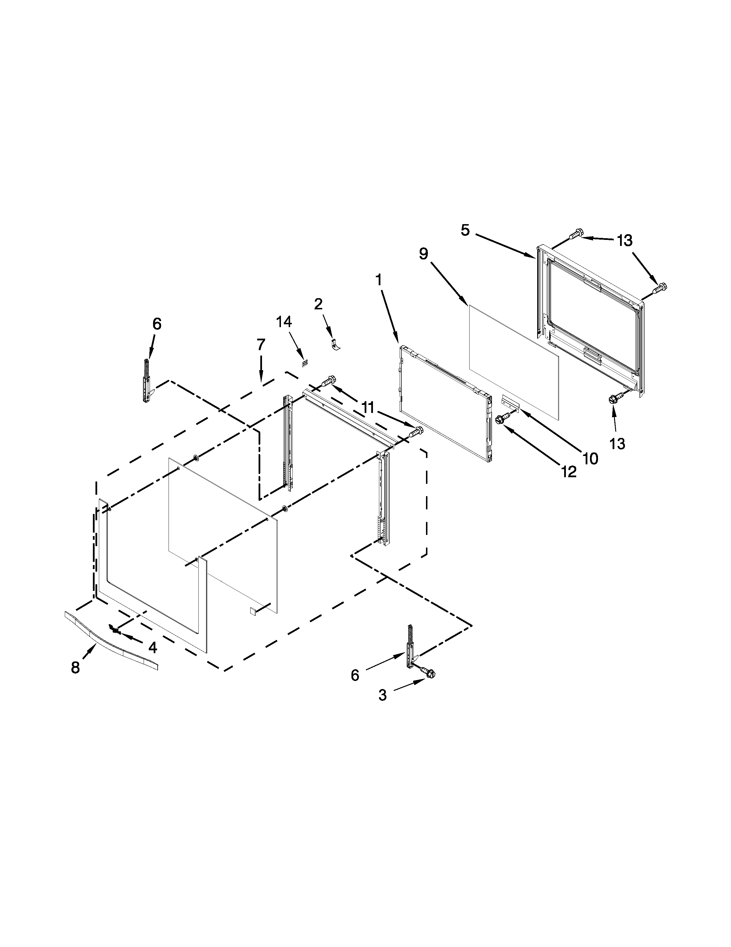 Whirlpool WOC95EC0AB03 oven door parts diagram
