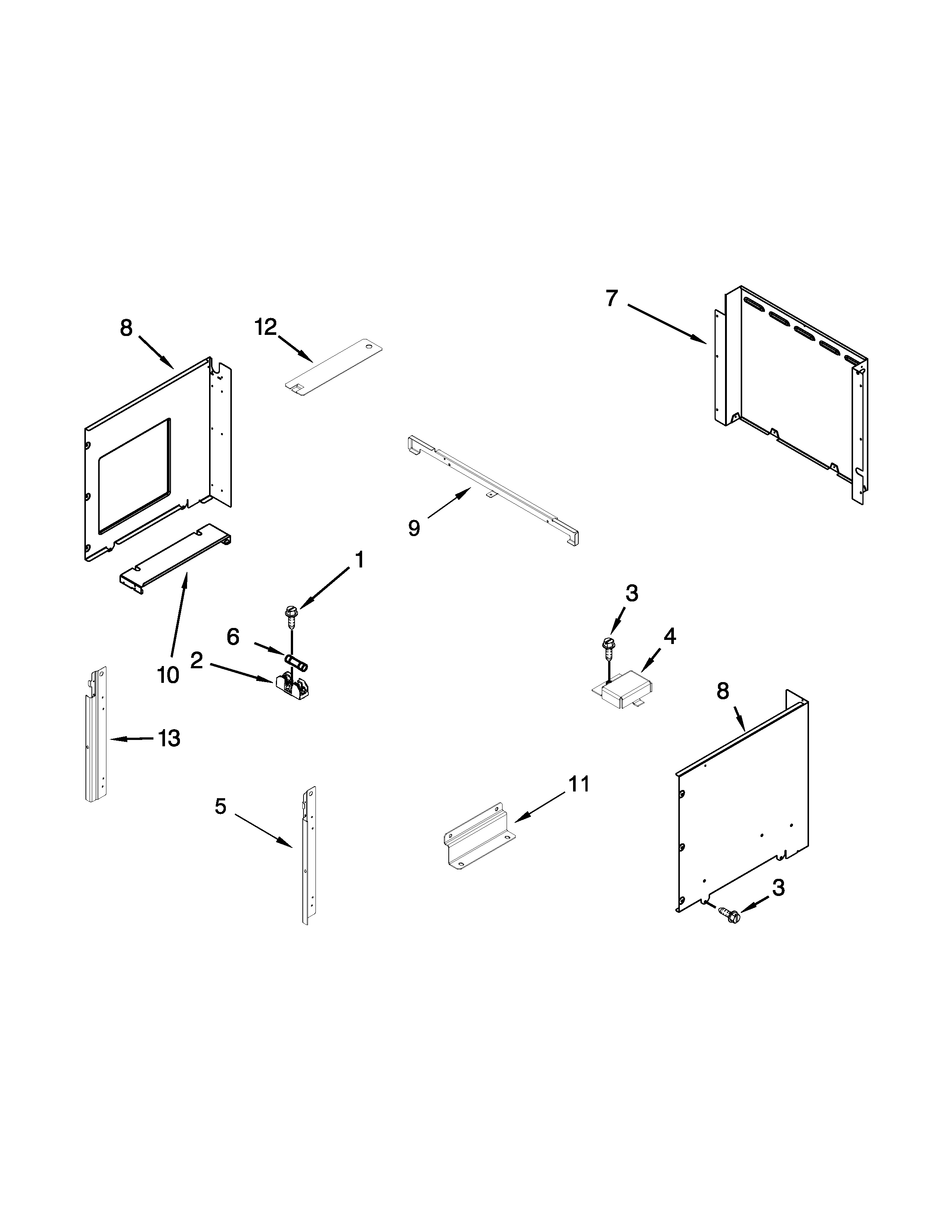 Whirlpool WOC95EC0AB03 top venting parts diagram