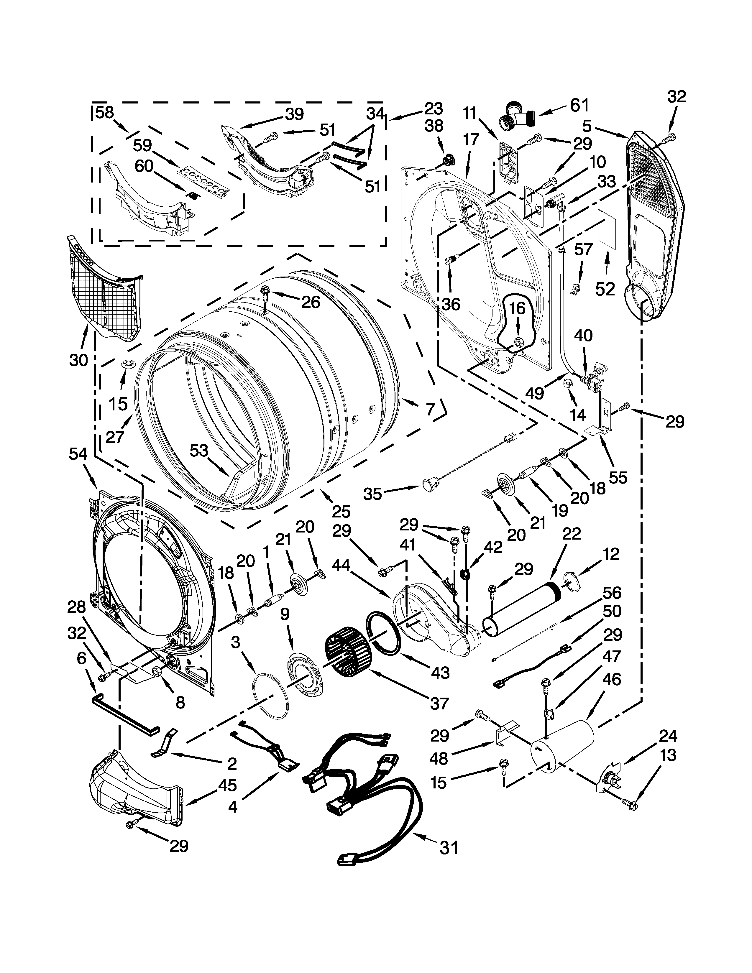 Whirlpool WGD8740DW1 bulkhead parts diagram