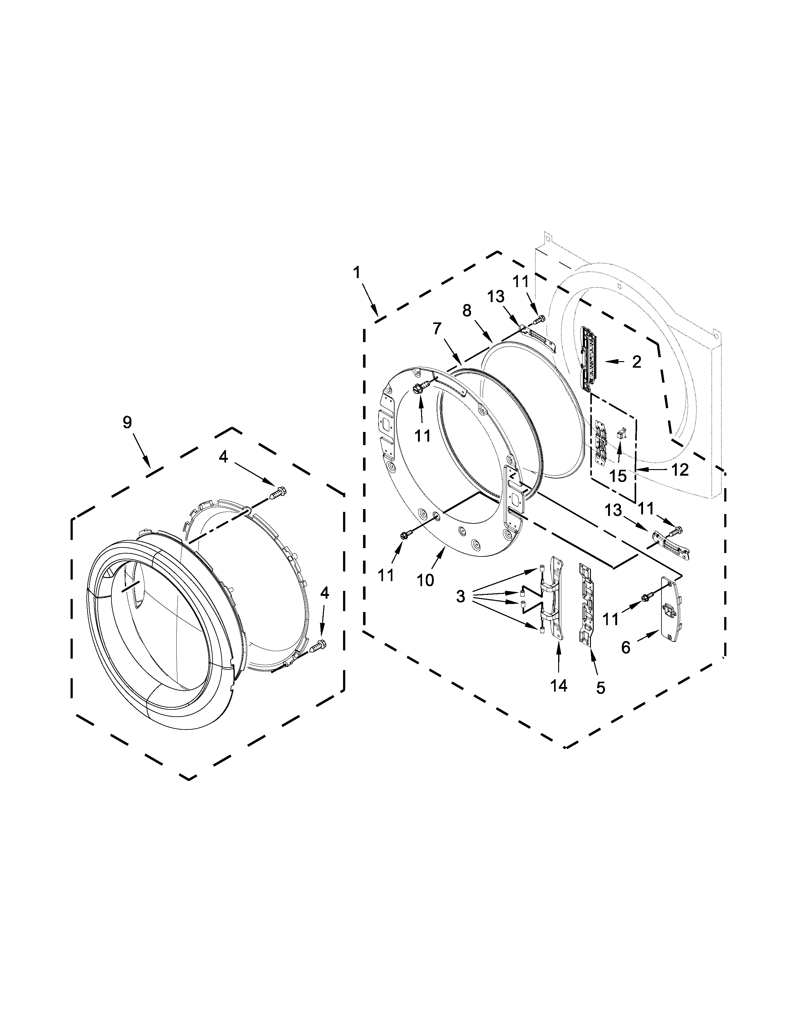Whirlpool WGD8740DW1 door parts diagram