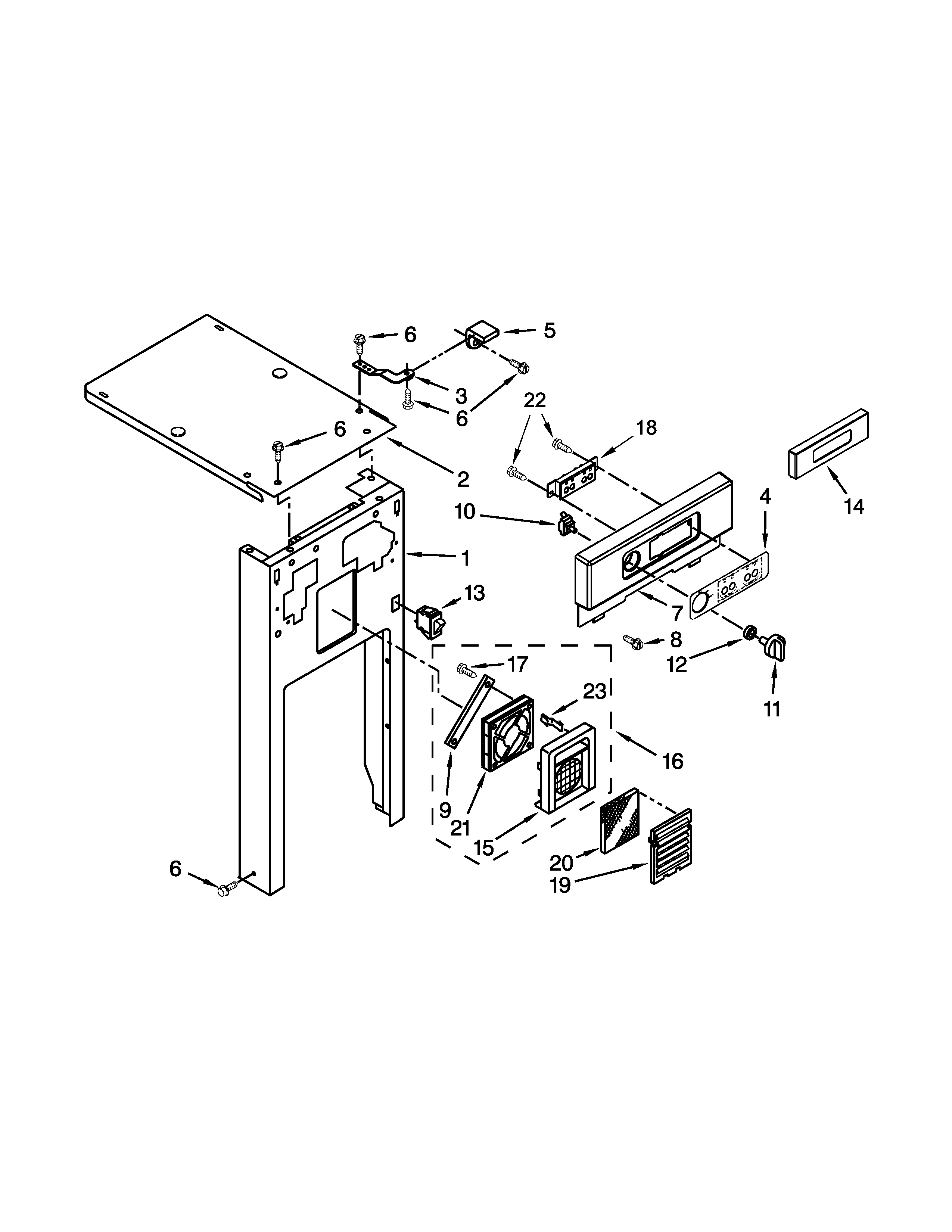 Maytag MTUC7500ADM2 panel and control parts diagram
