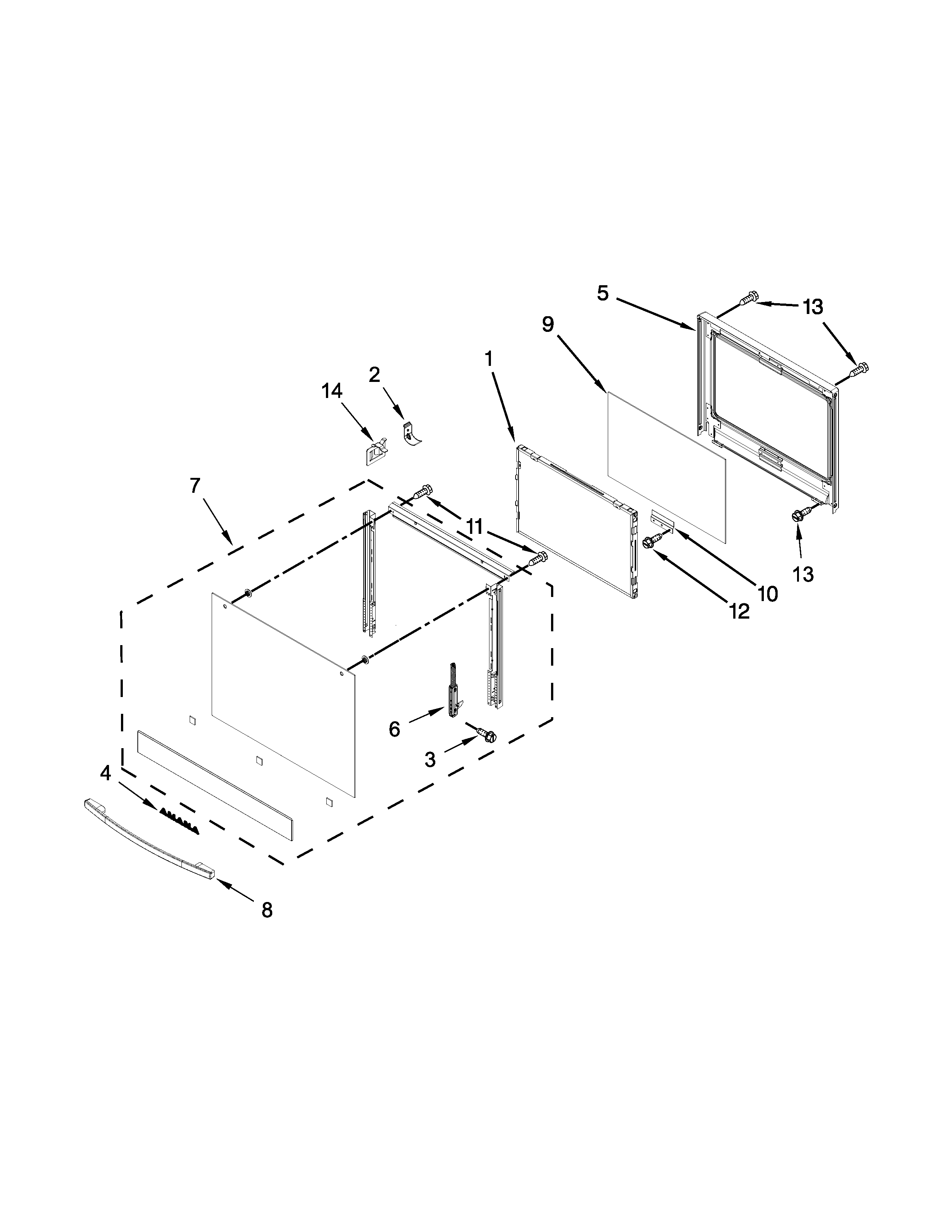 Amana AWO6317SFB00 oven door parts diagram