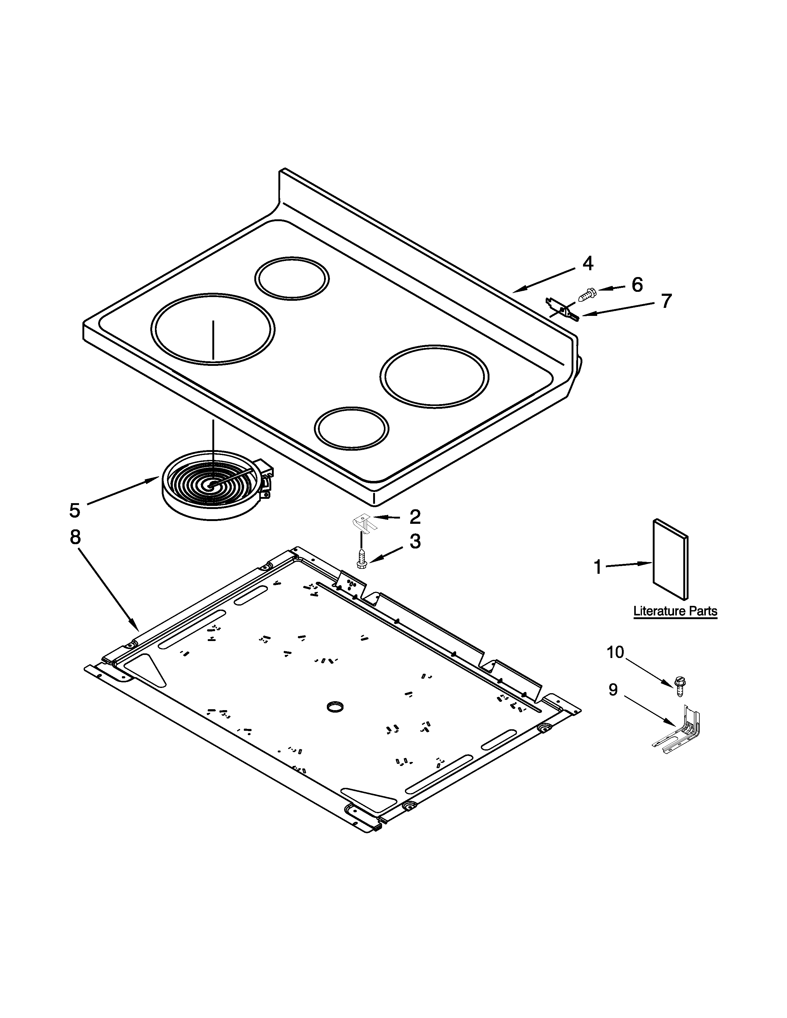 Ikea YIES350XW2 cooktop parts diagram