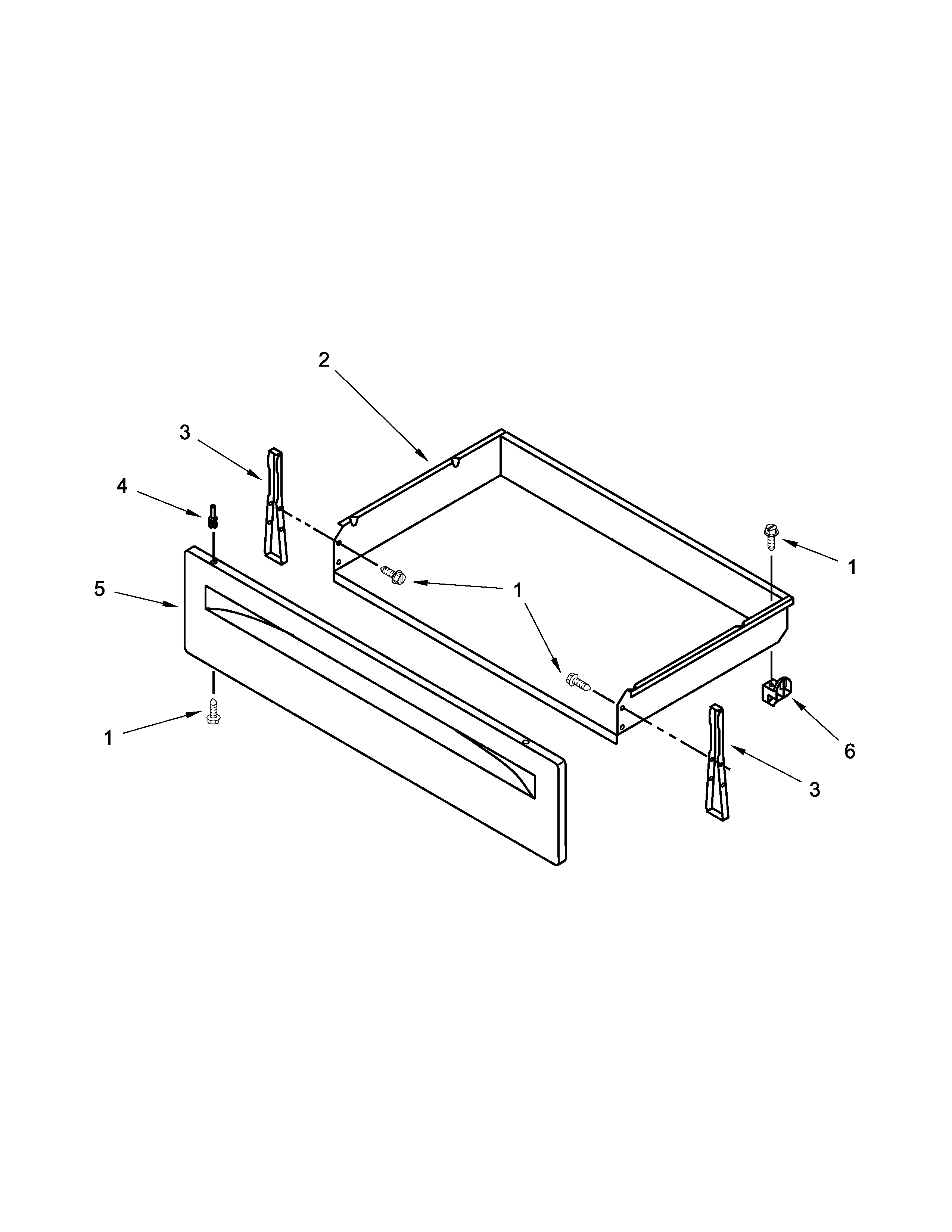 Ikea YIES350XW2 drawer parts diagram