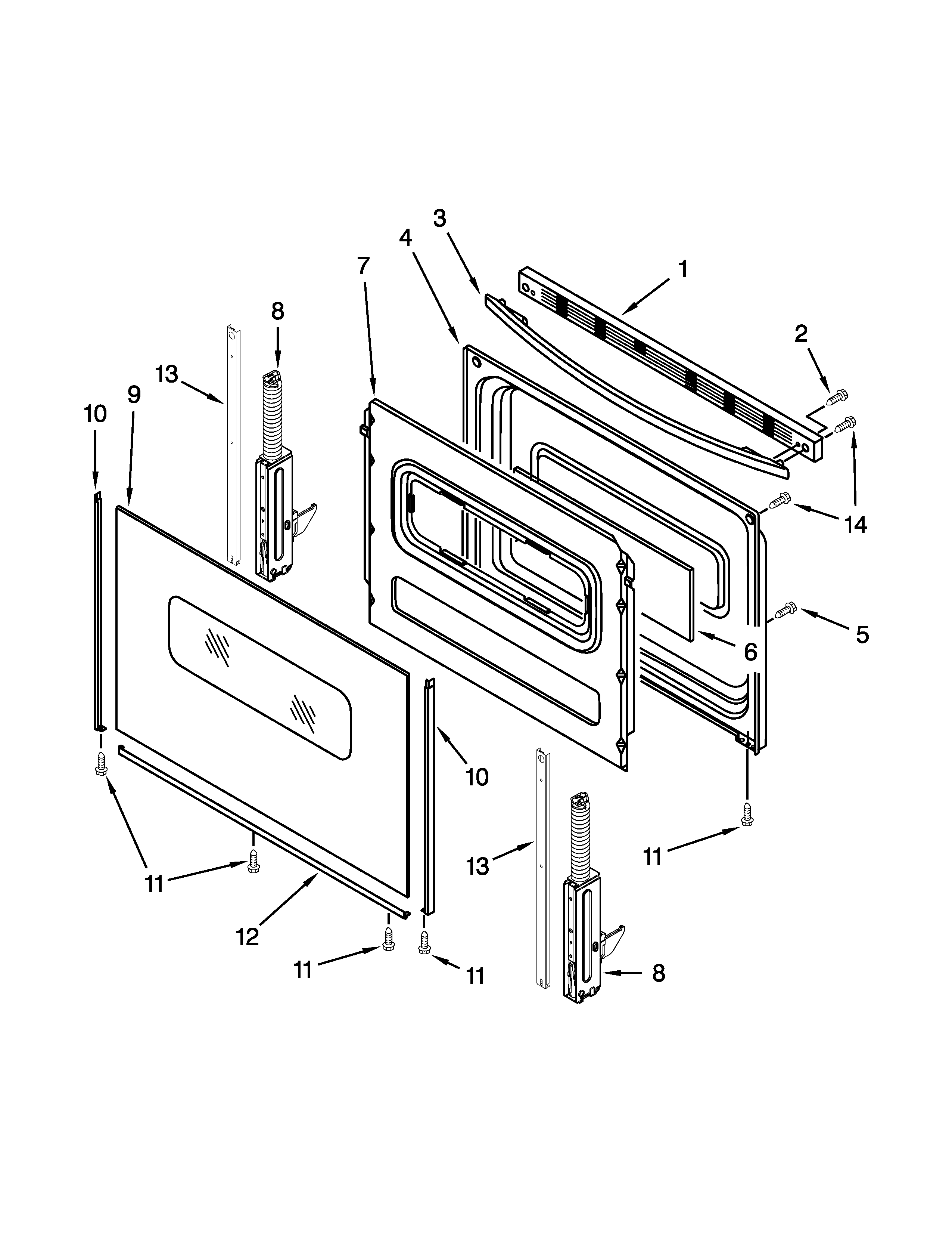 Ikea YIES350XW2 door parts diagram