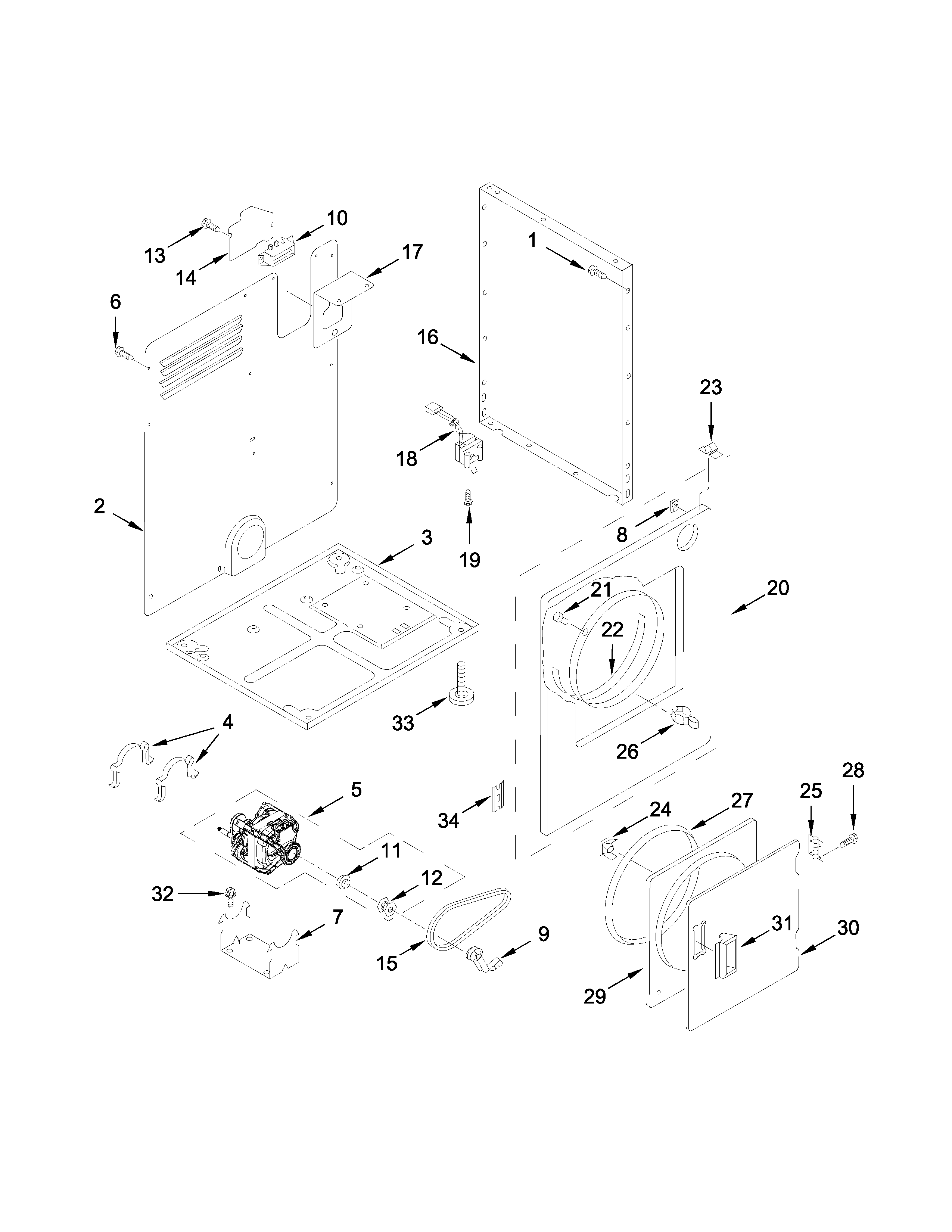 Amana NEC3240FW0 cabinet parts diagram