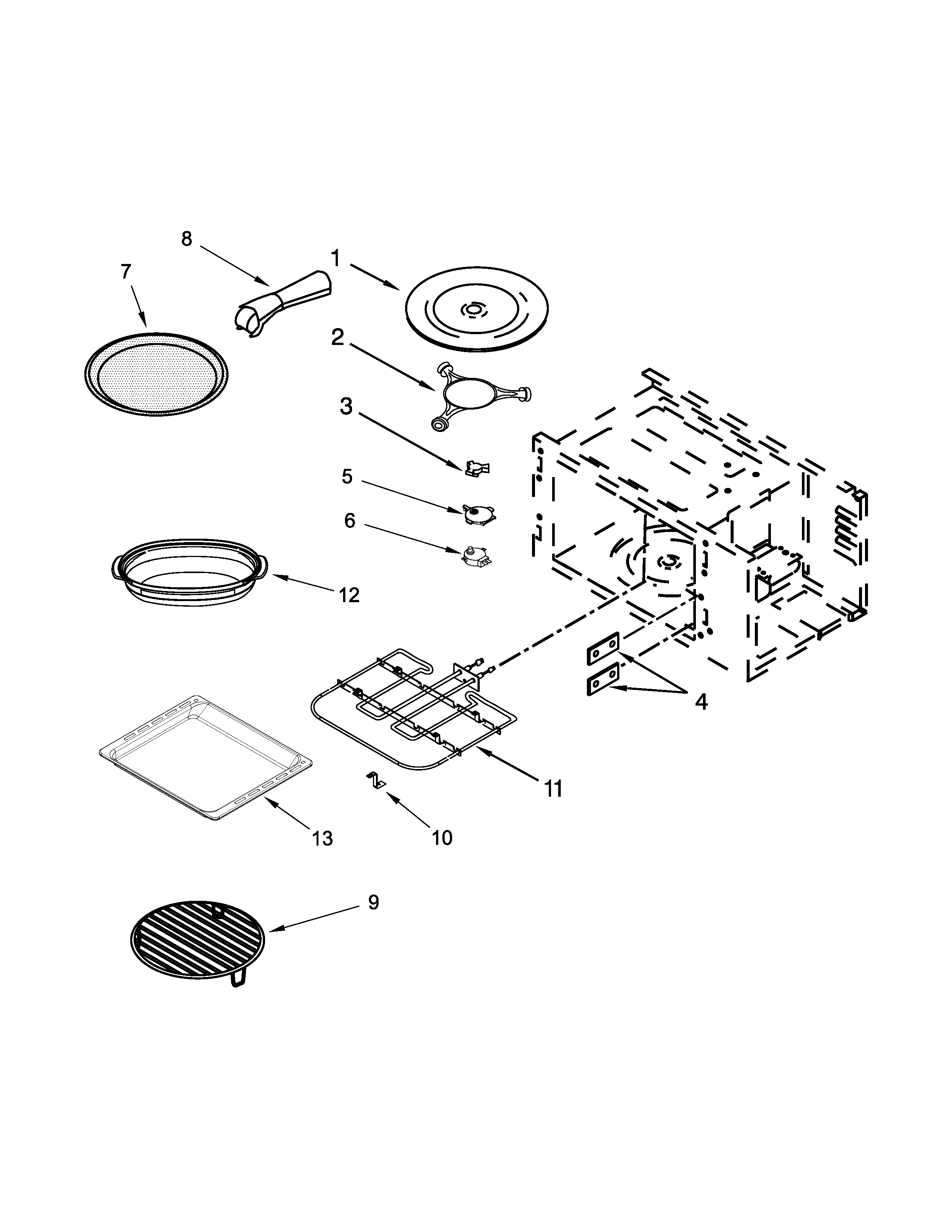 Whirlpool WOC97ES0ES02 internal microwave parts diagram
