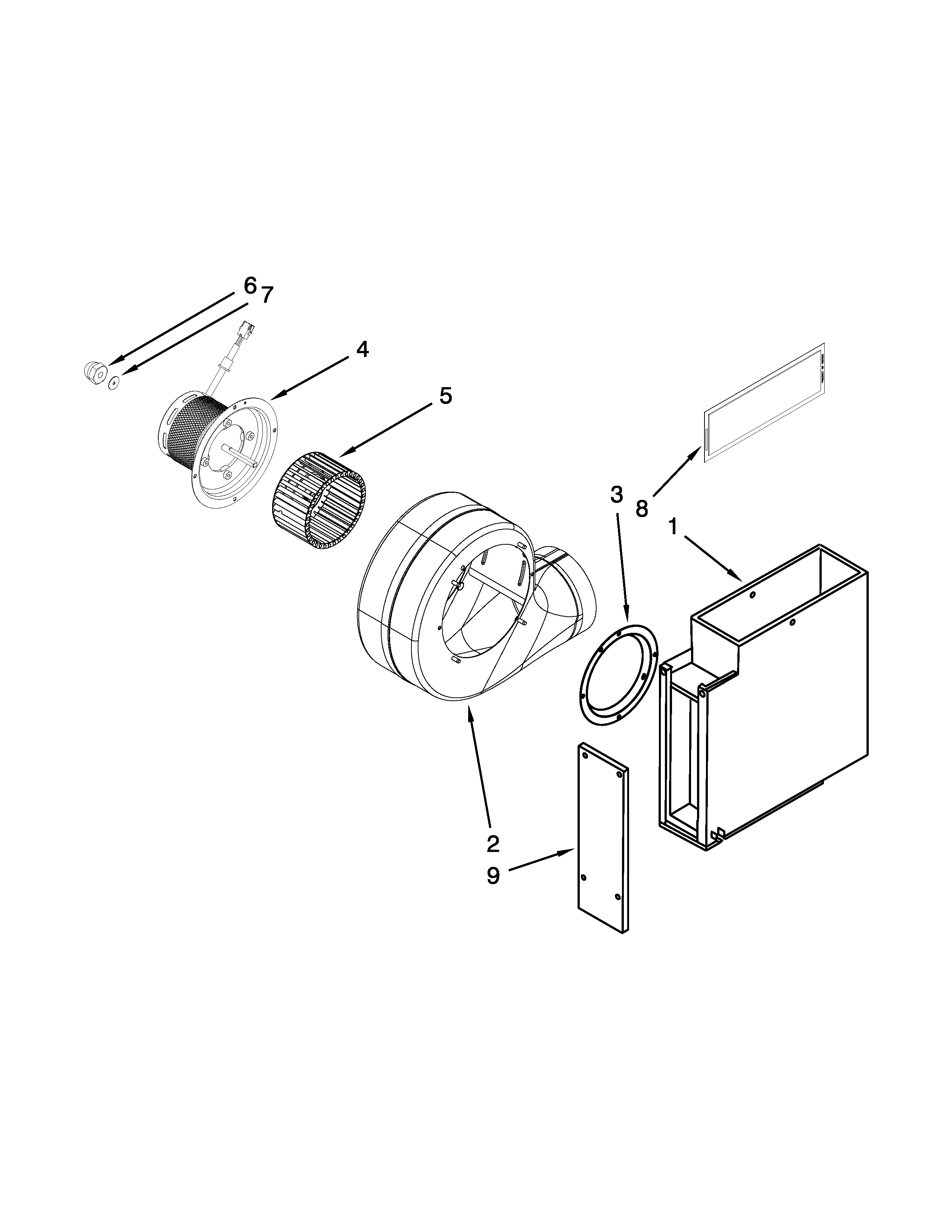 Jenn-Air JGD3536WW01 blower unit parts diagram