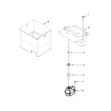 Maytag MFT2574DEE02 motor and ice container parts diagram