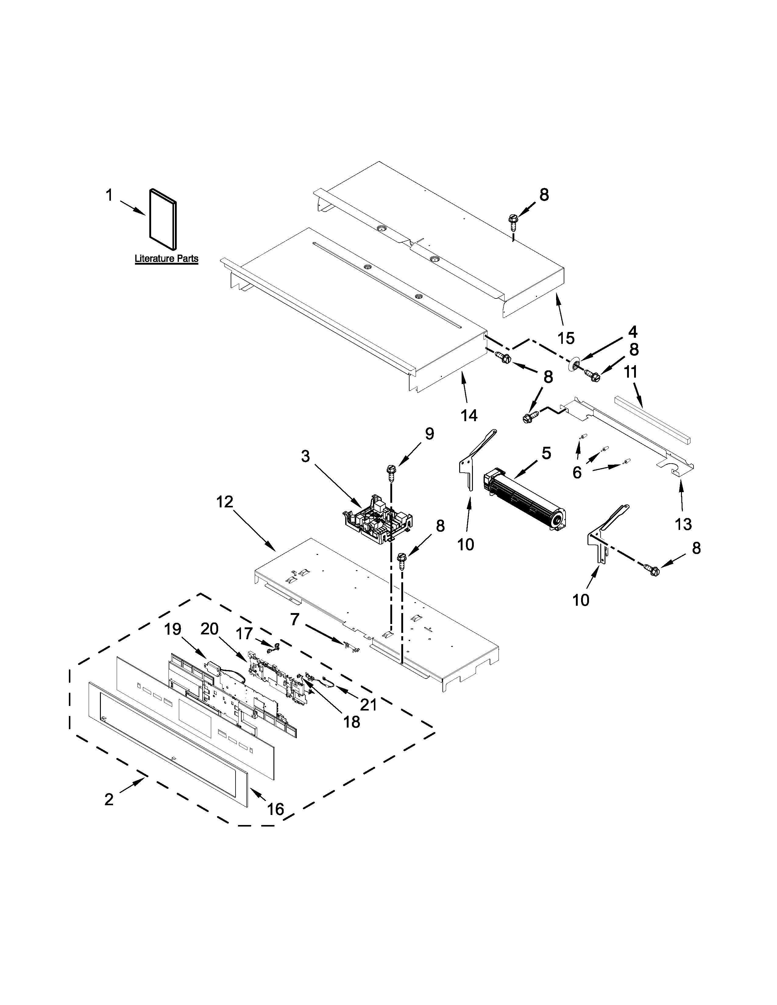 Jenn-Air JJW2827DS01 control panel parts diagram