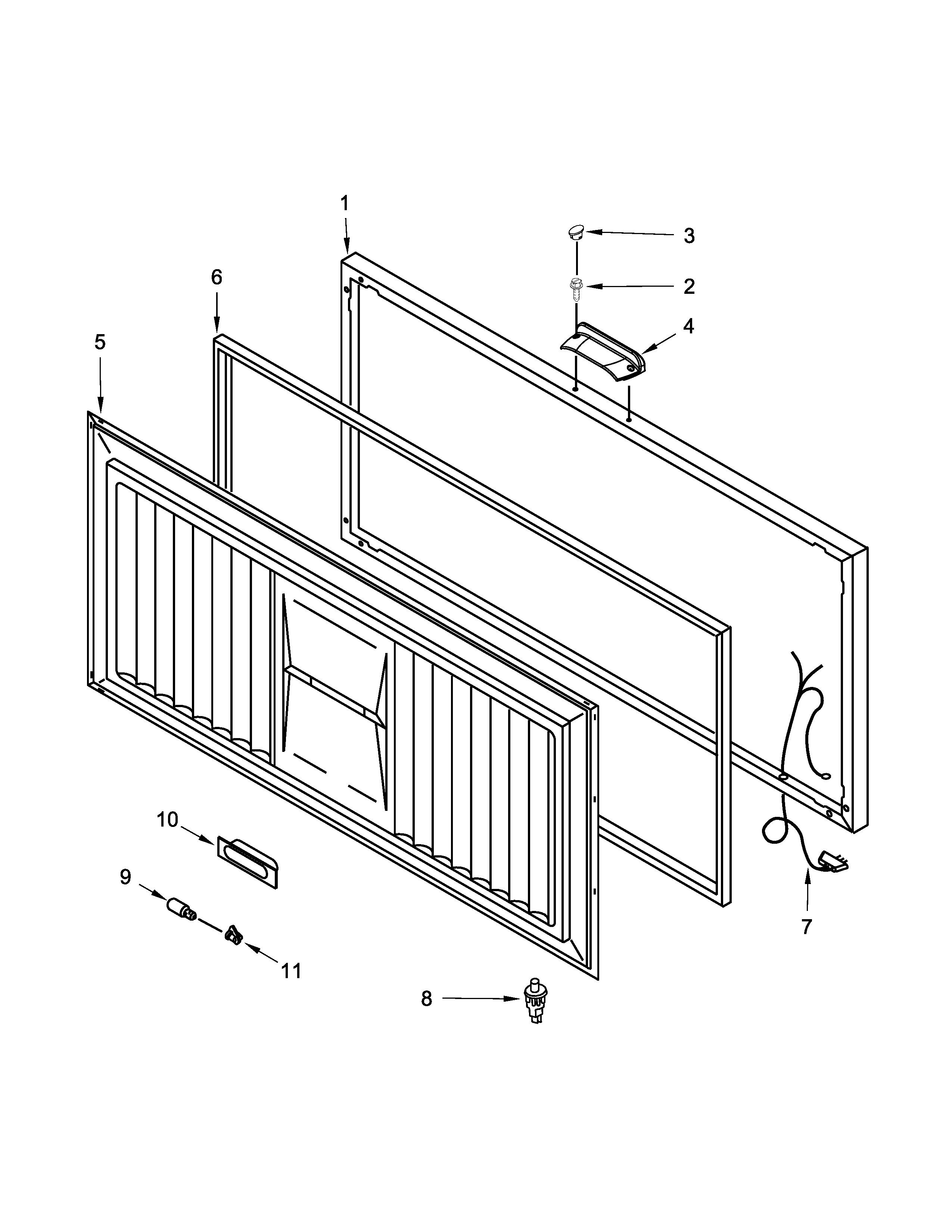 Maytag MZC3122FW00 door parts diagram