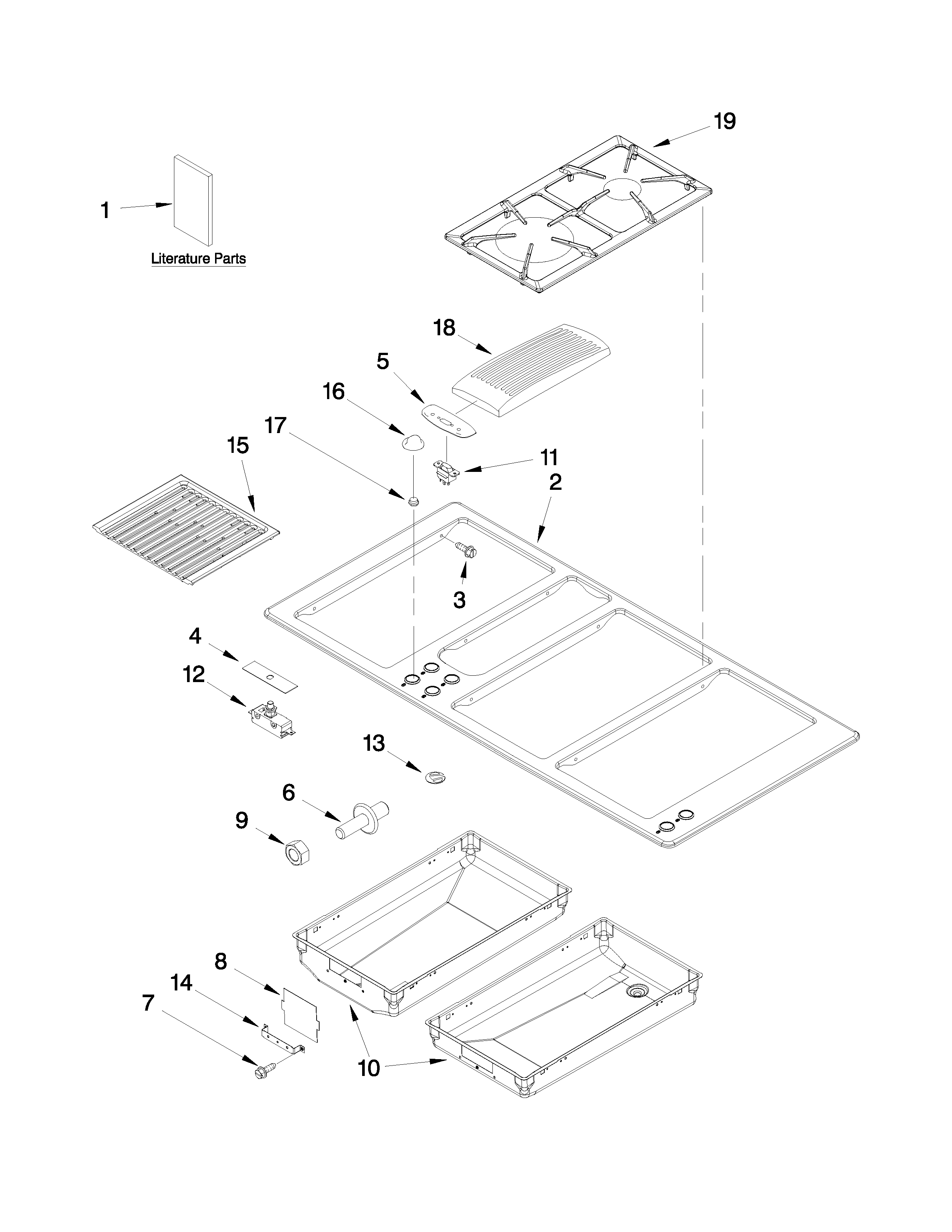 Jenn-Air JGD8345ADB22 cooktop parts diagram