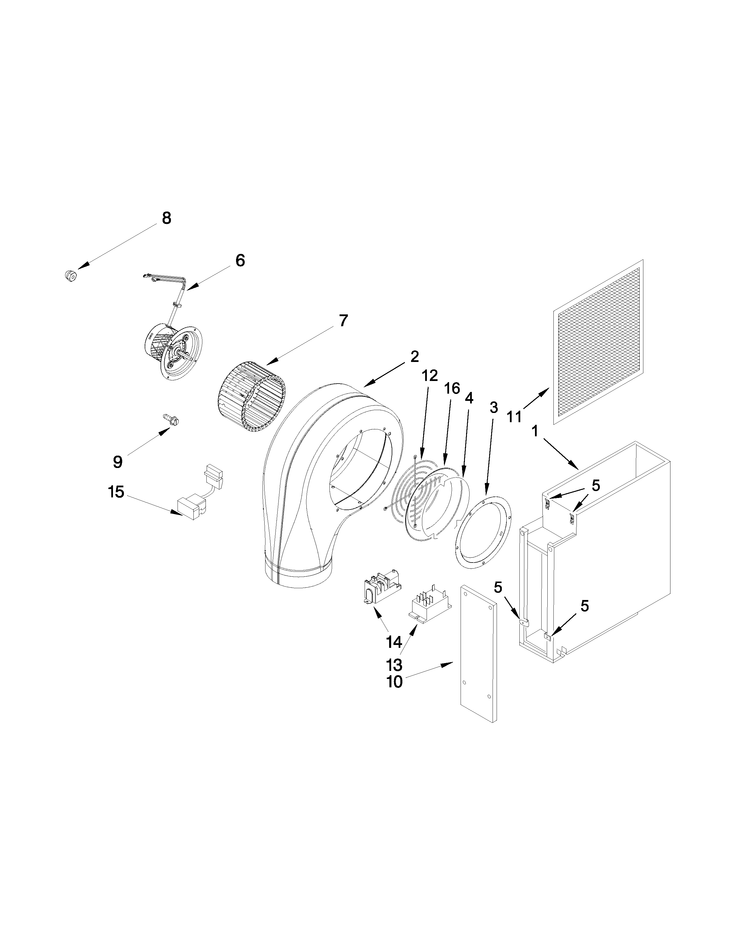 Jenn-Air JGD8345ADB22 blower plenum parts diagram