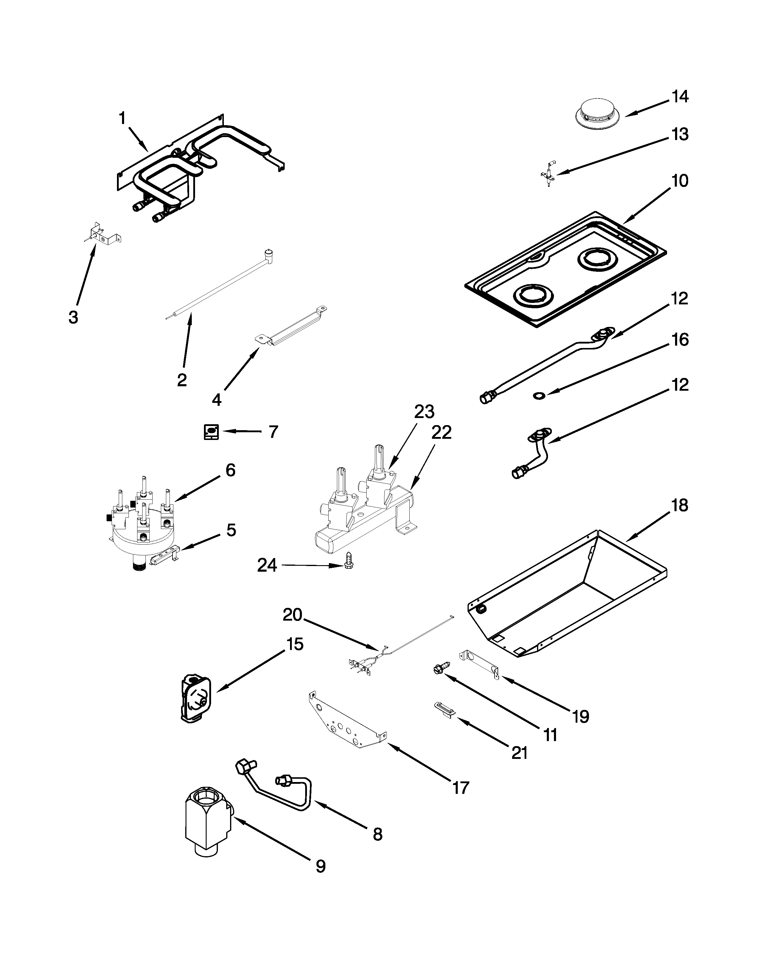 Jenn-Air JGD8345ADB22 gas control parts diagram
