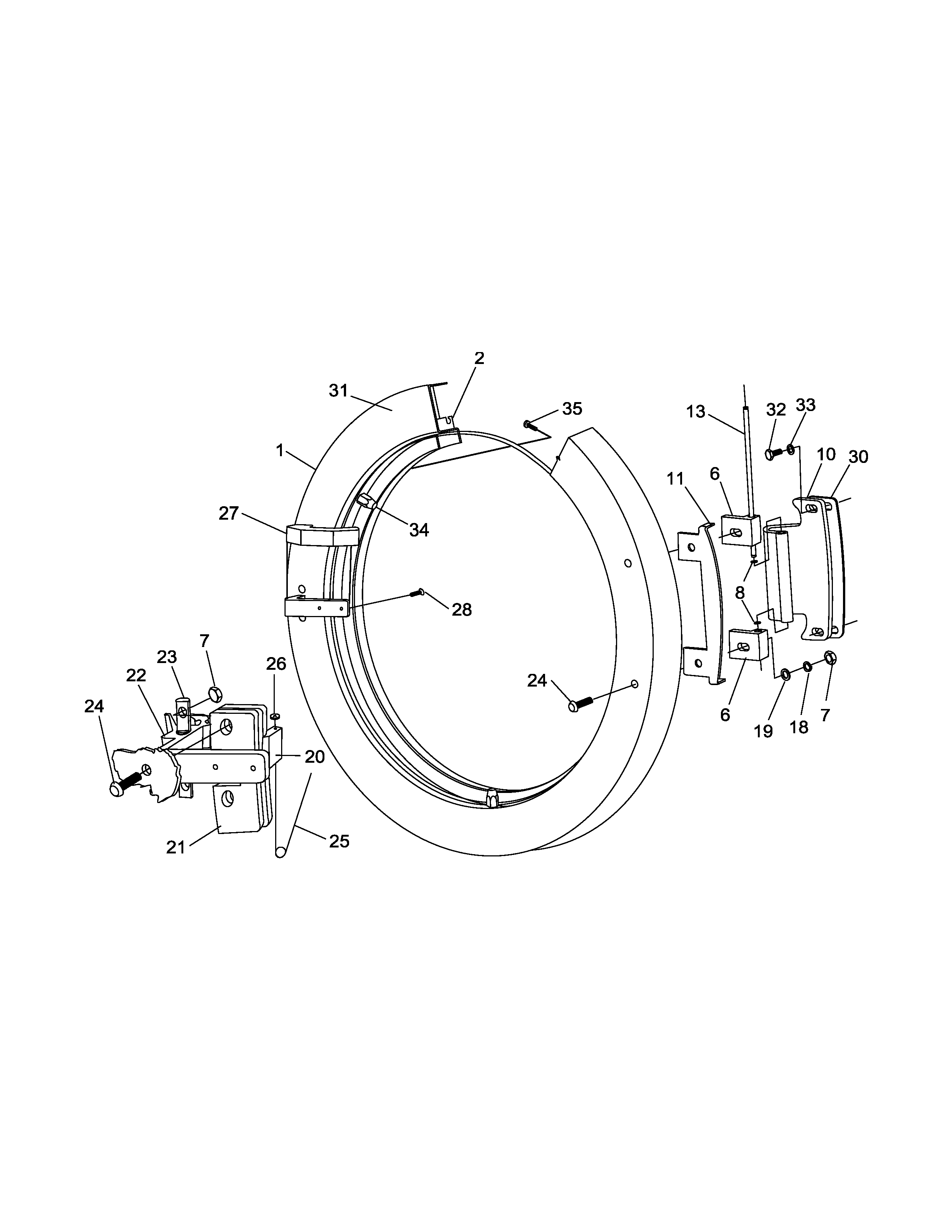 Maytag MFR60PDCTS door parts-prior to series 16 diagram