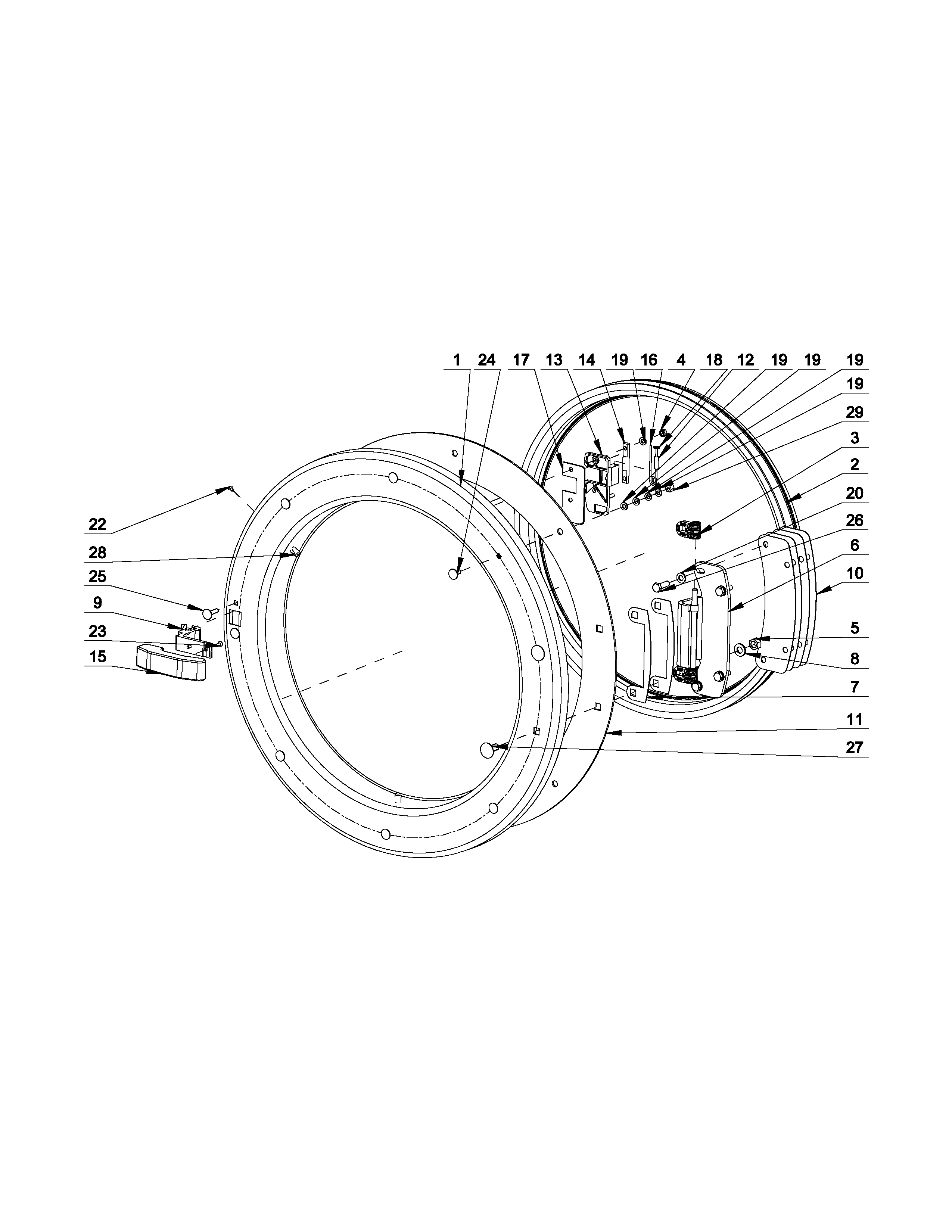 Maytag MFR60PDCTS door parts-starting with series 16 diagram
