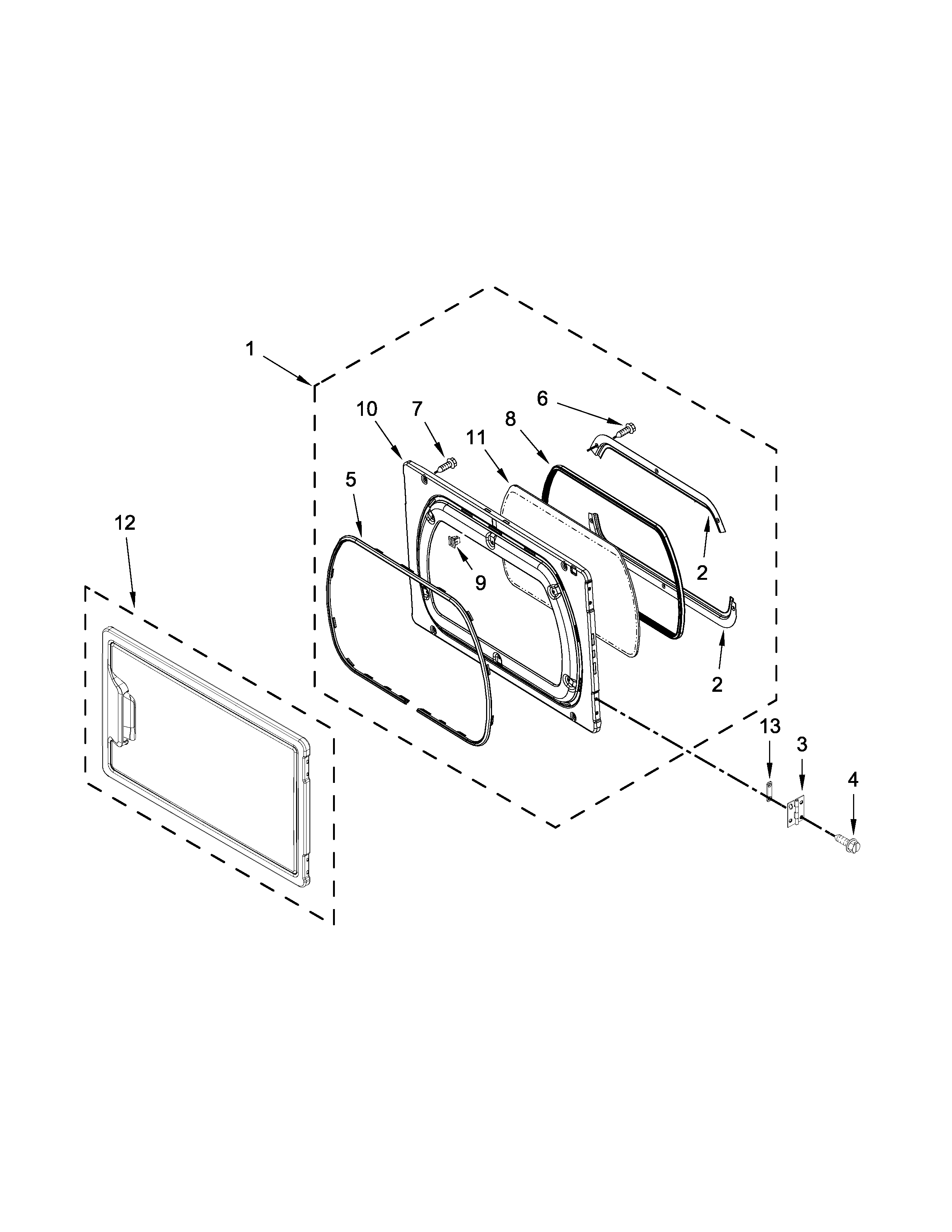 Maytag MLG27PNBGW1 door parts diagram