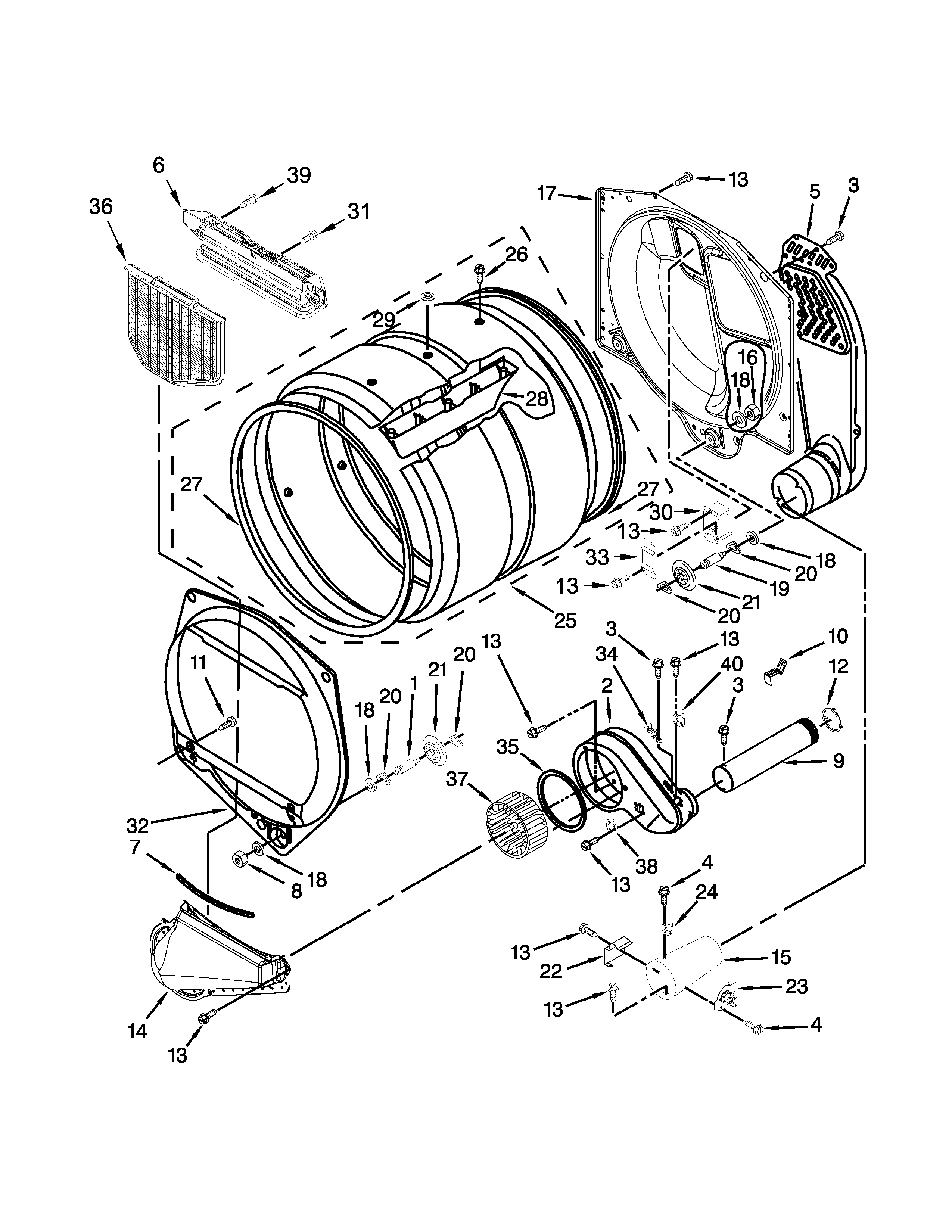 Maytag MLG27PNBGW1 upper and lower bulkhead parts diagram