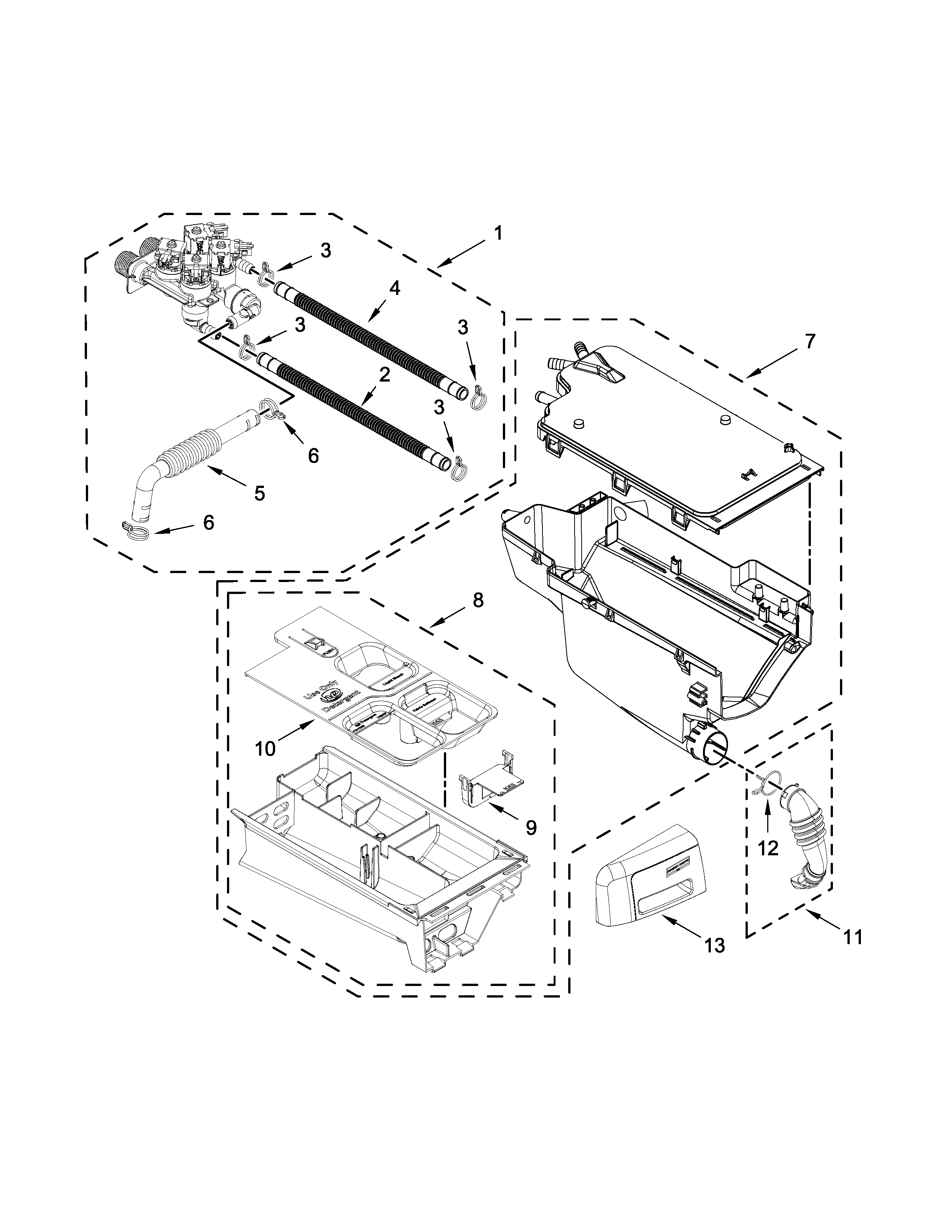 Maytag MHW3500FW0 dispenser parts diagram