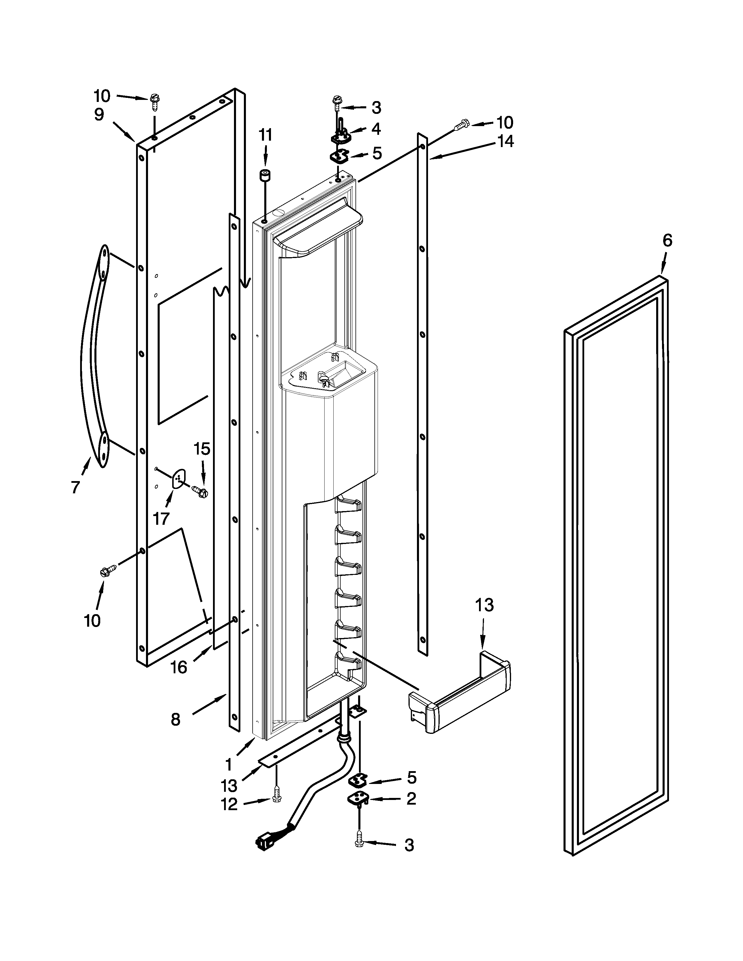 KitchenAid KSSC48QVS10 freezer door parts diagram