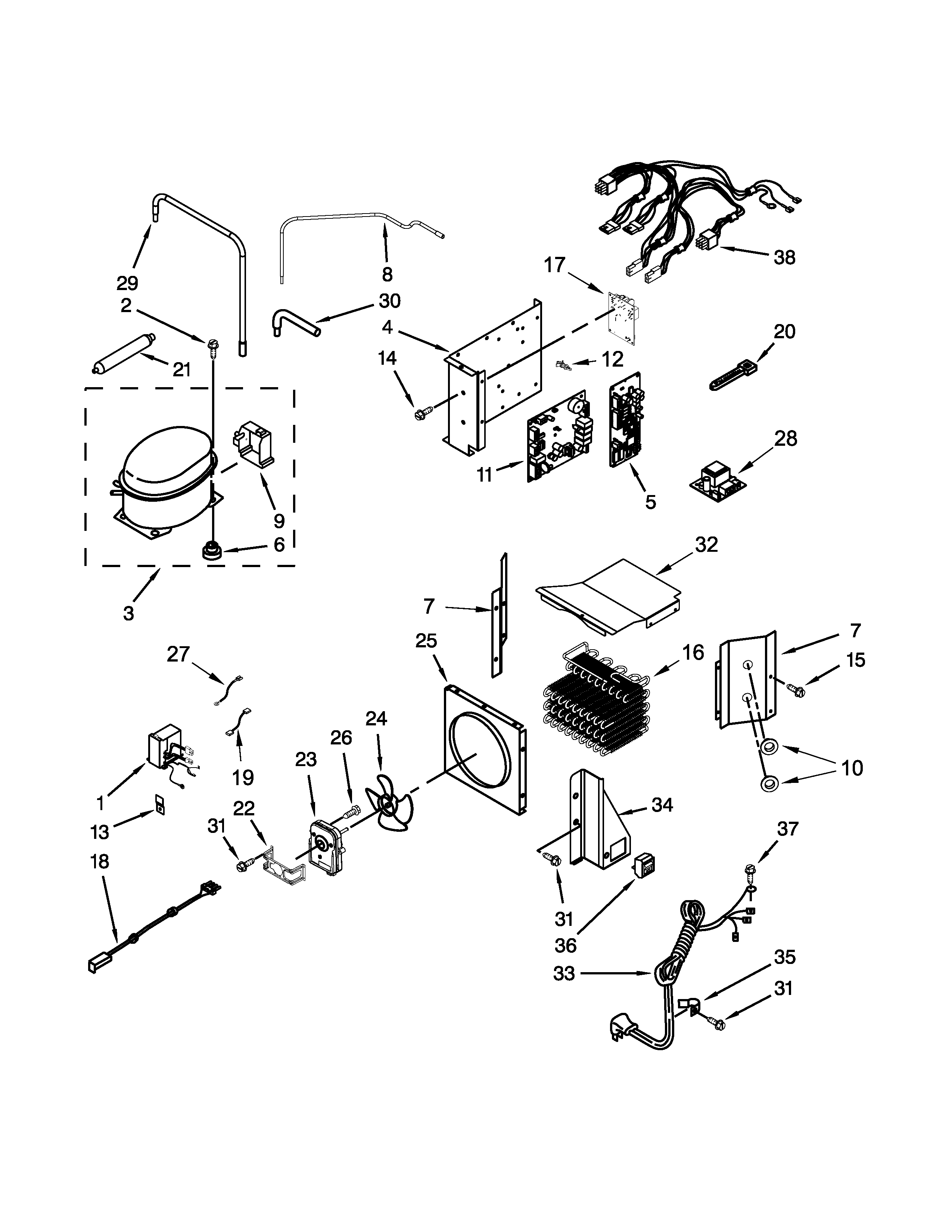KitchenAid KSSC48QVS10 upper unit parts diagram