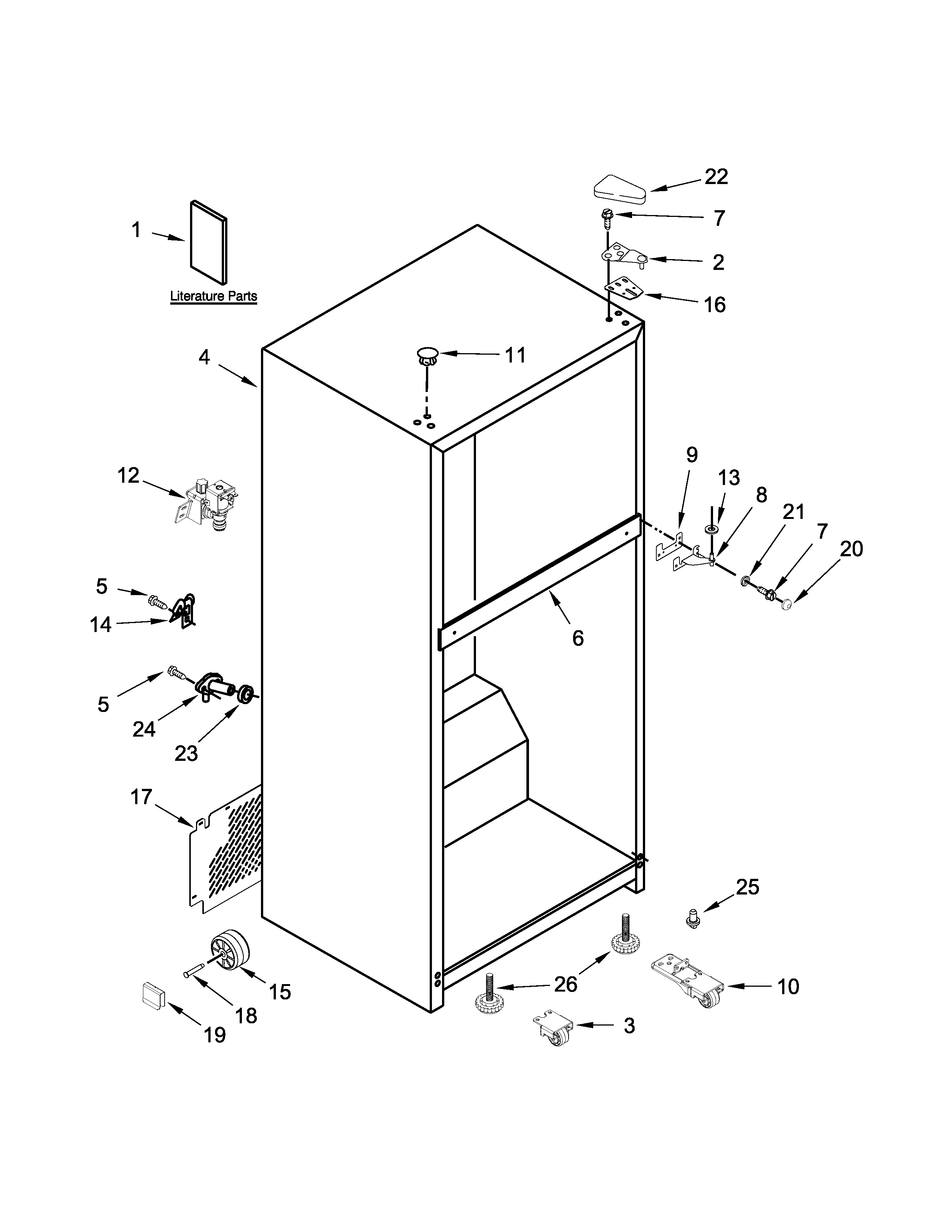 Whirlpool WRT318FMDM00 cabinet parts diagram