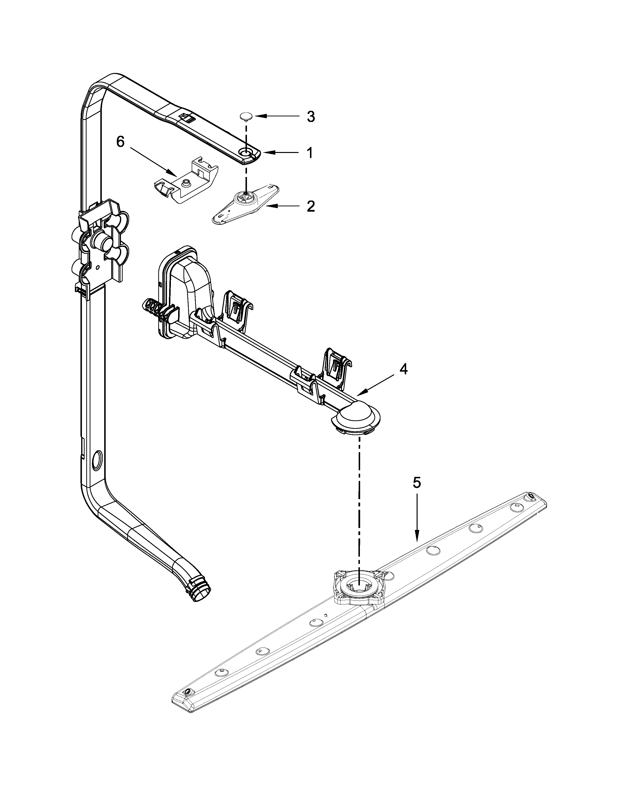 Whirlpool WDT780SAEM0 upper wash and rinse parts diagram